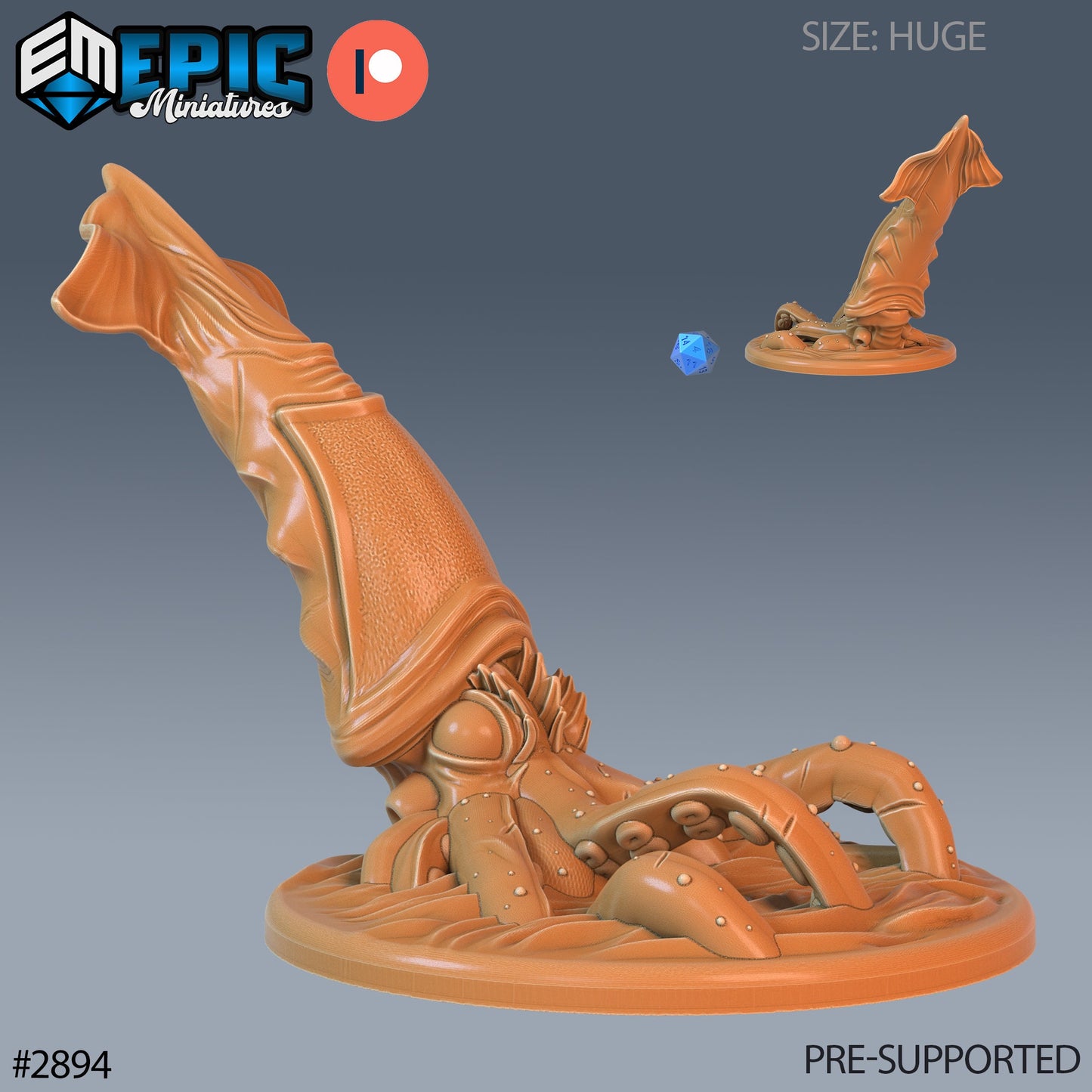 Giant Squid (5 Variants Available) - Epic Miniatures