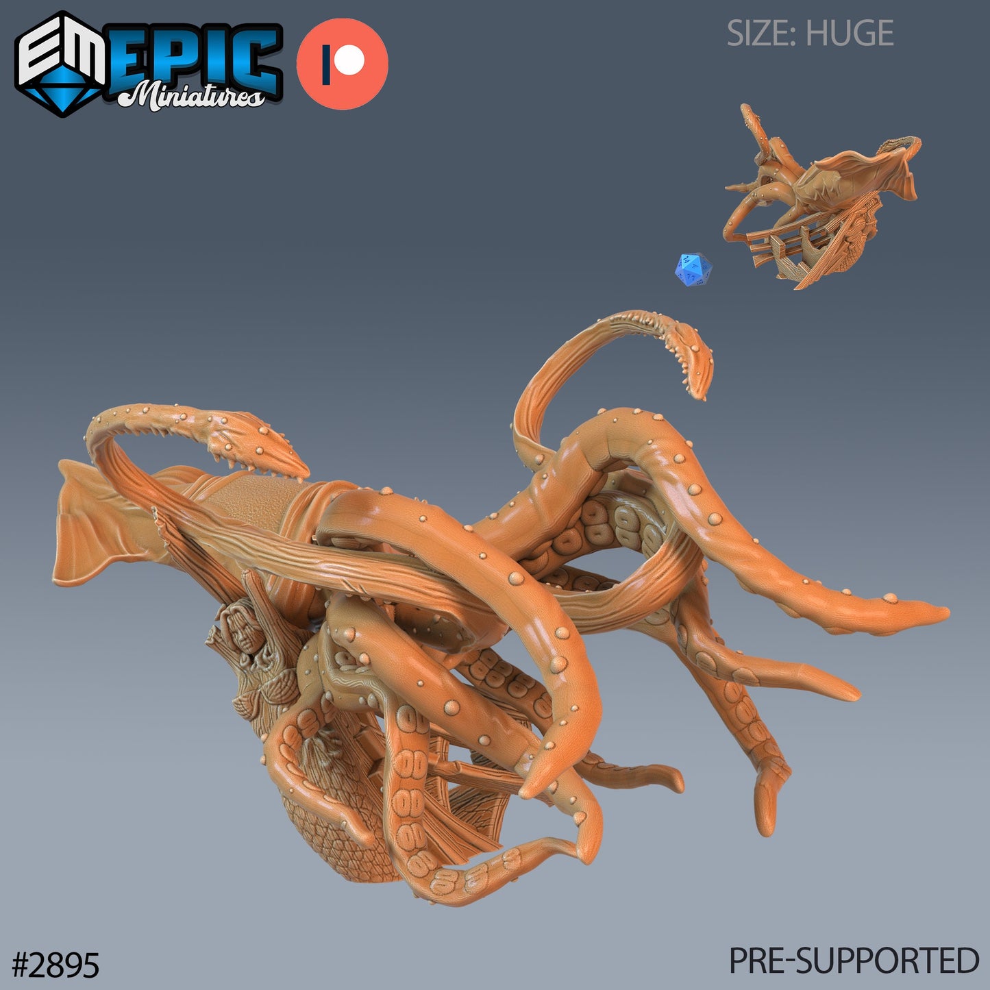 Giant Squid (5 Variants Available) - Epic Miniatures