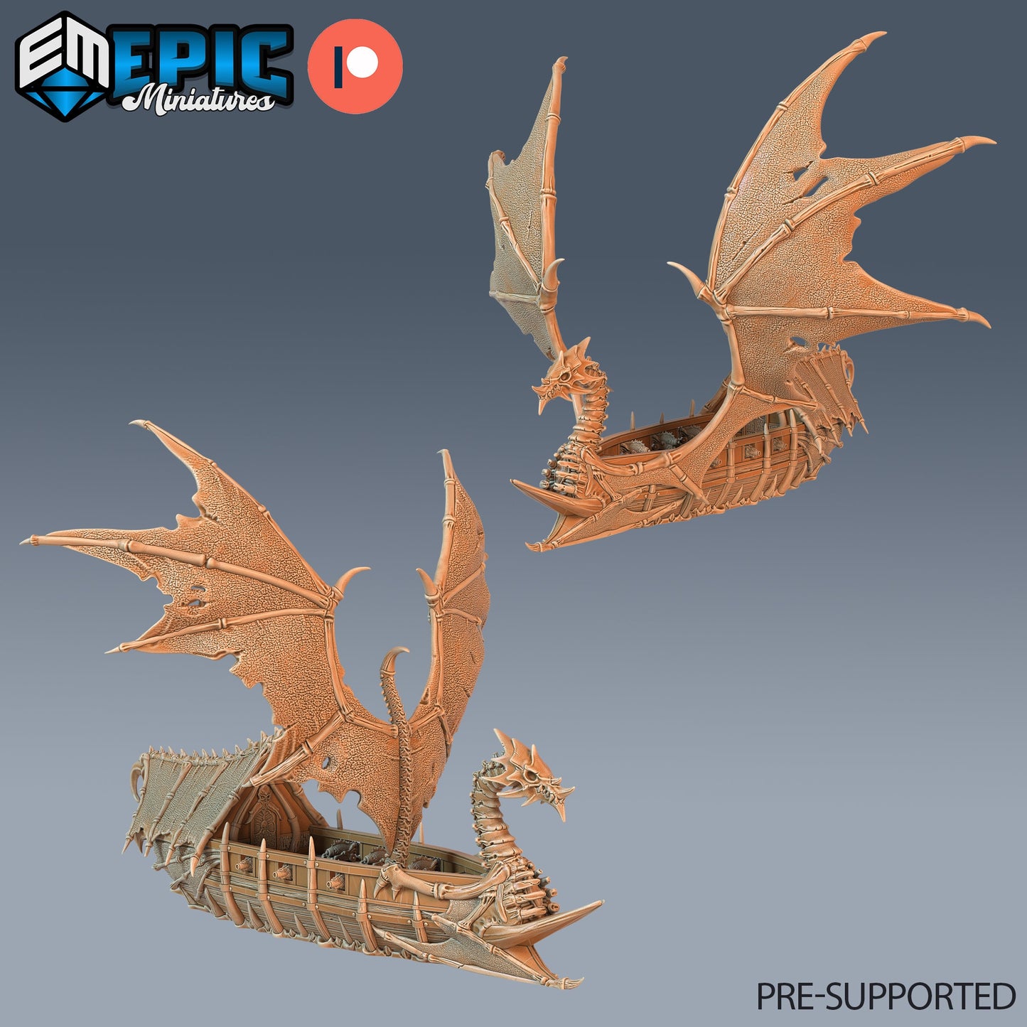 Dragon Bone Pirate Ship (2 Variants Available) - Epic Miniatures