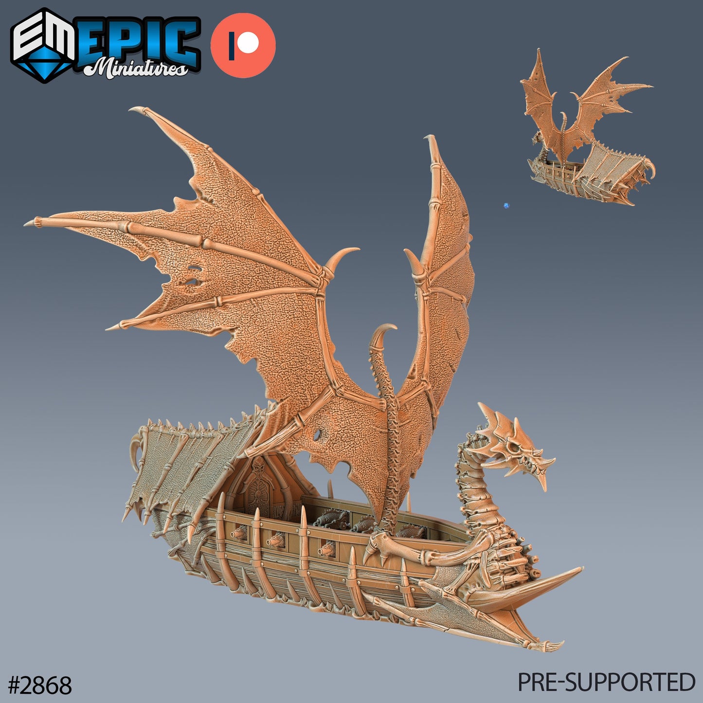 Dragon Bone Pirate Ship (2 Variants Available) - Epic Miniatures