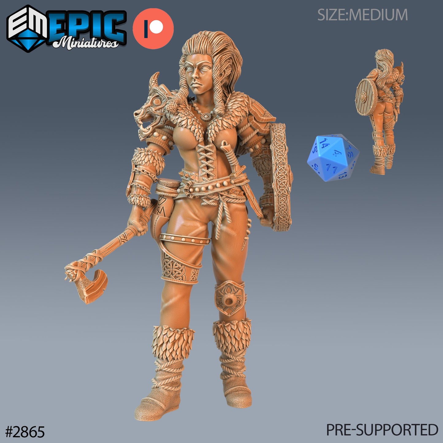Viking Shieldmaiden Lathgertha (3 Variants Available) - Epic Miniatures