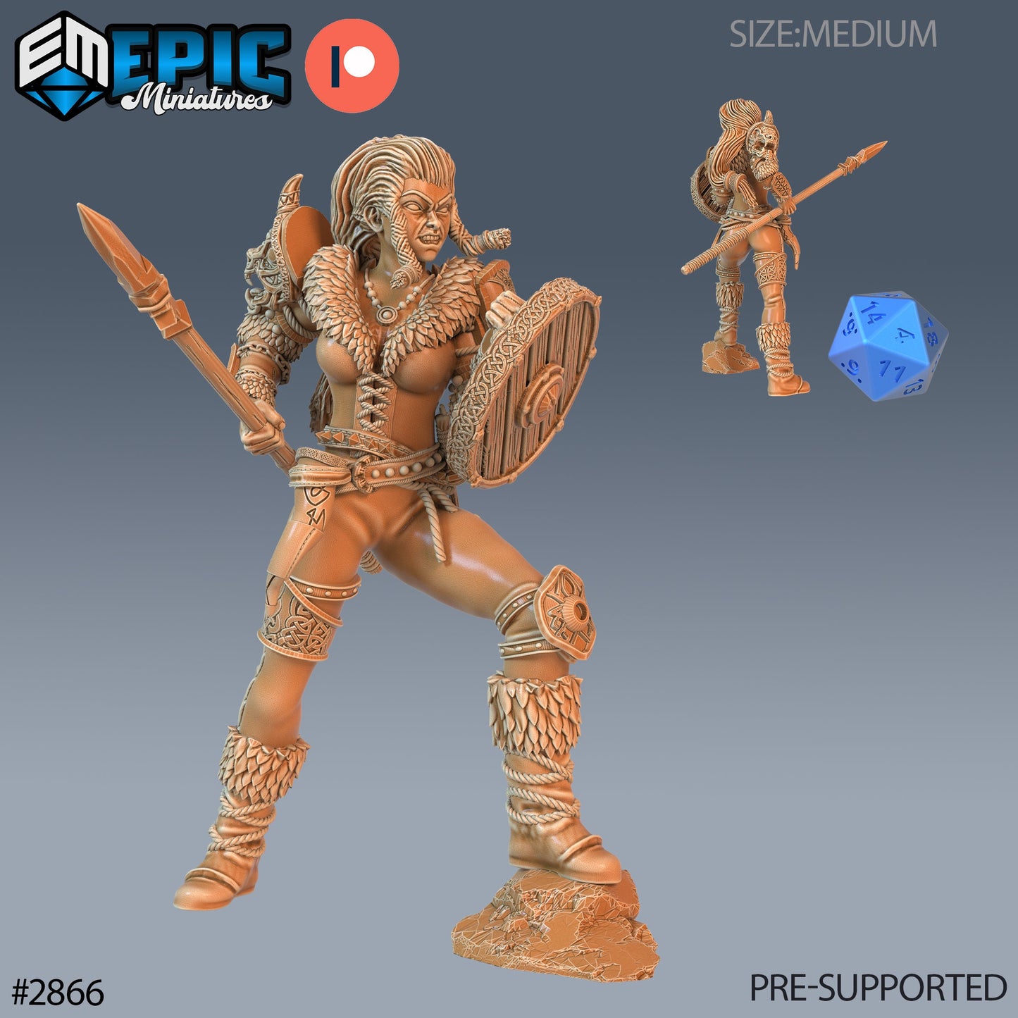 Viking Shieldmaiden Lathgertha (3 Variants Available) - Epic Miniatures