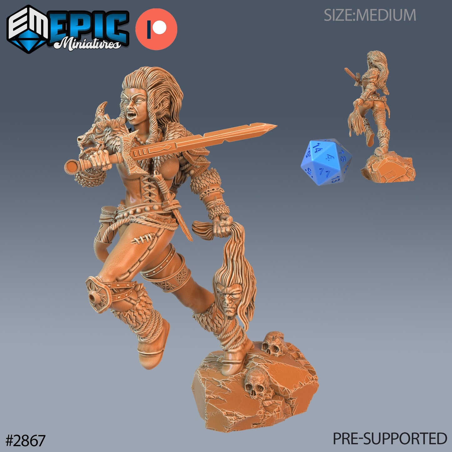 Viking Shieldmaiden Lathgertha (3 Variants Available) - Epic Miniatures