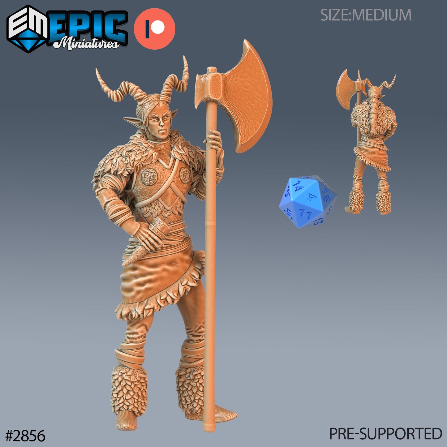 Tiefling Viking Female (3 Variants Available) - Epic Miniatures