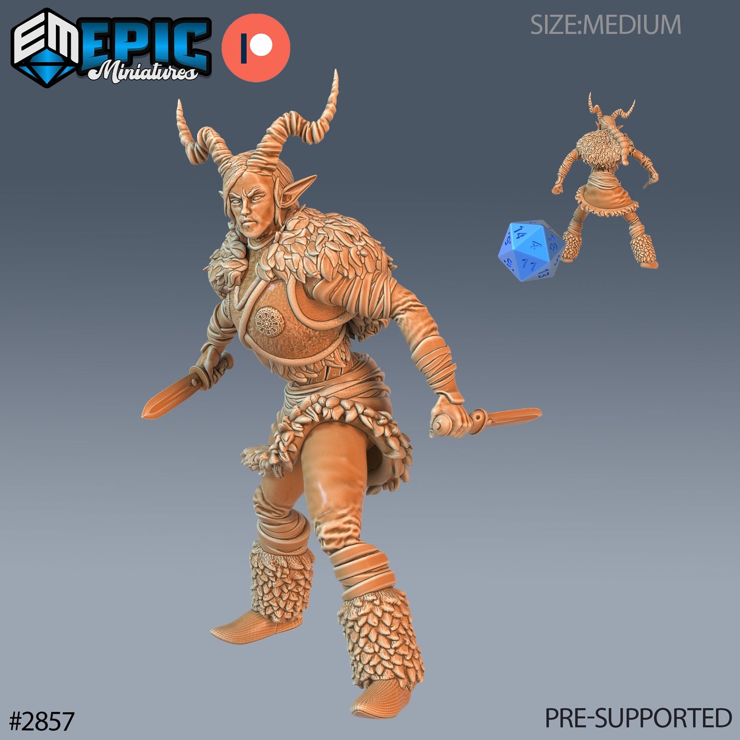 Tiefling Viking Female (3 Variants Available) - Epic Miniatures
