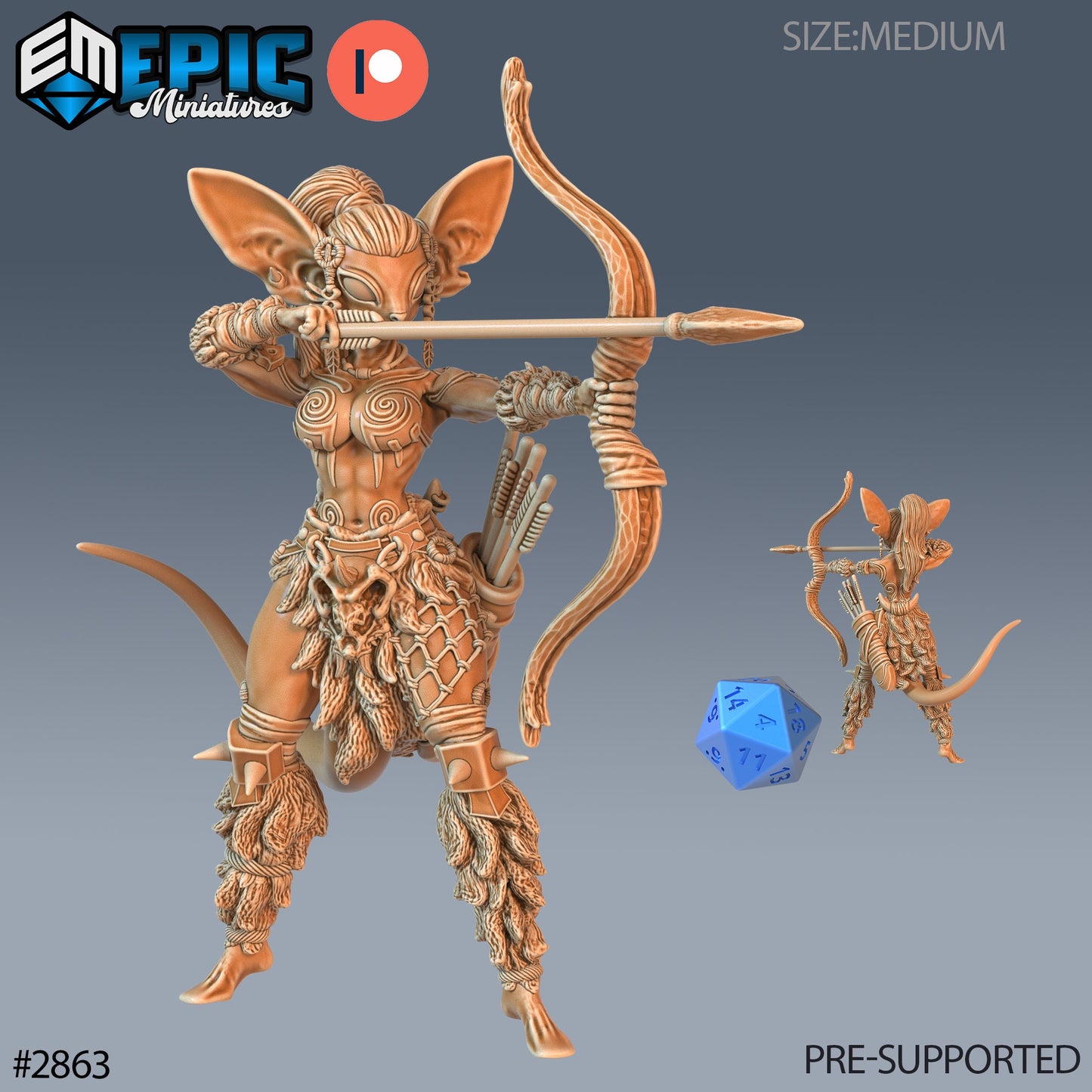 Mousefolk Viking Female (3 Variants Available) - Epic Miniatures