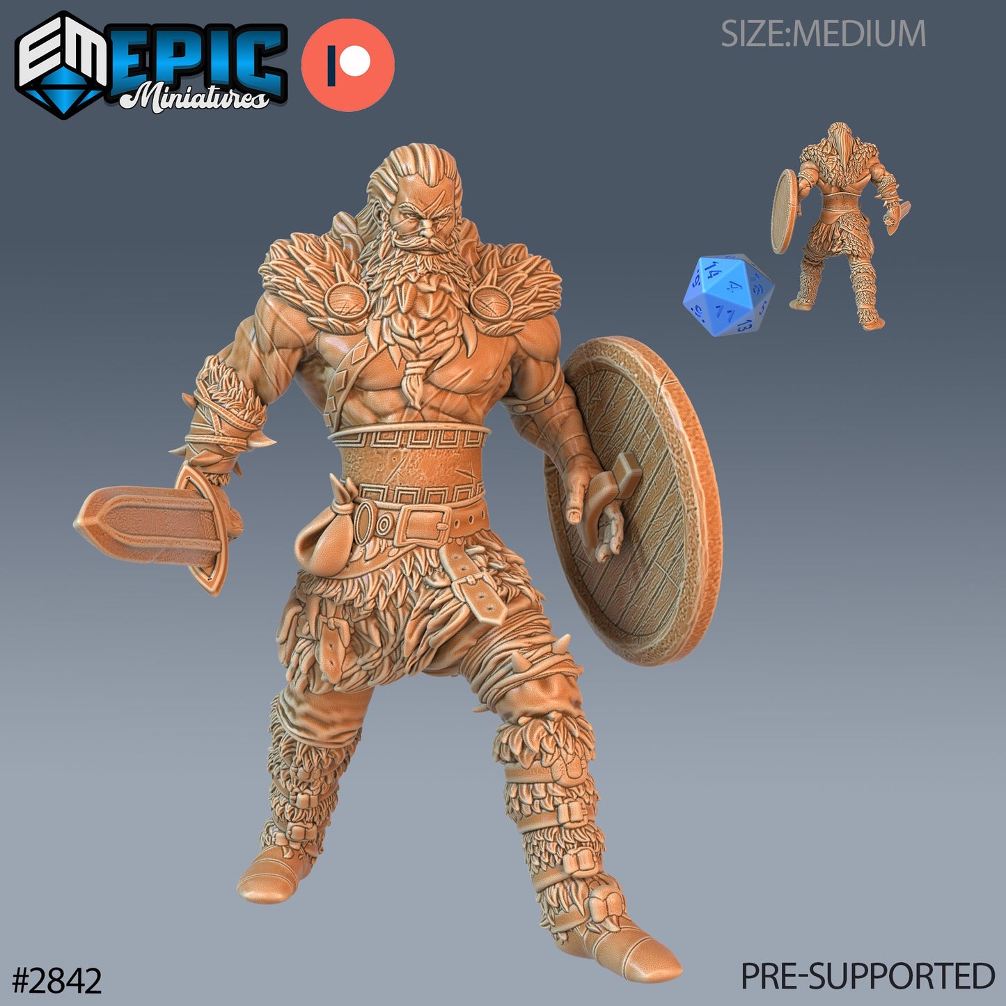 Barbarian Viking Warrior (3 Variants Available) - Epic Miniatures