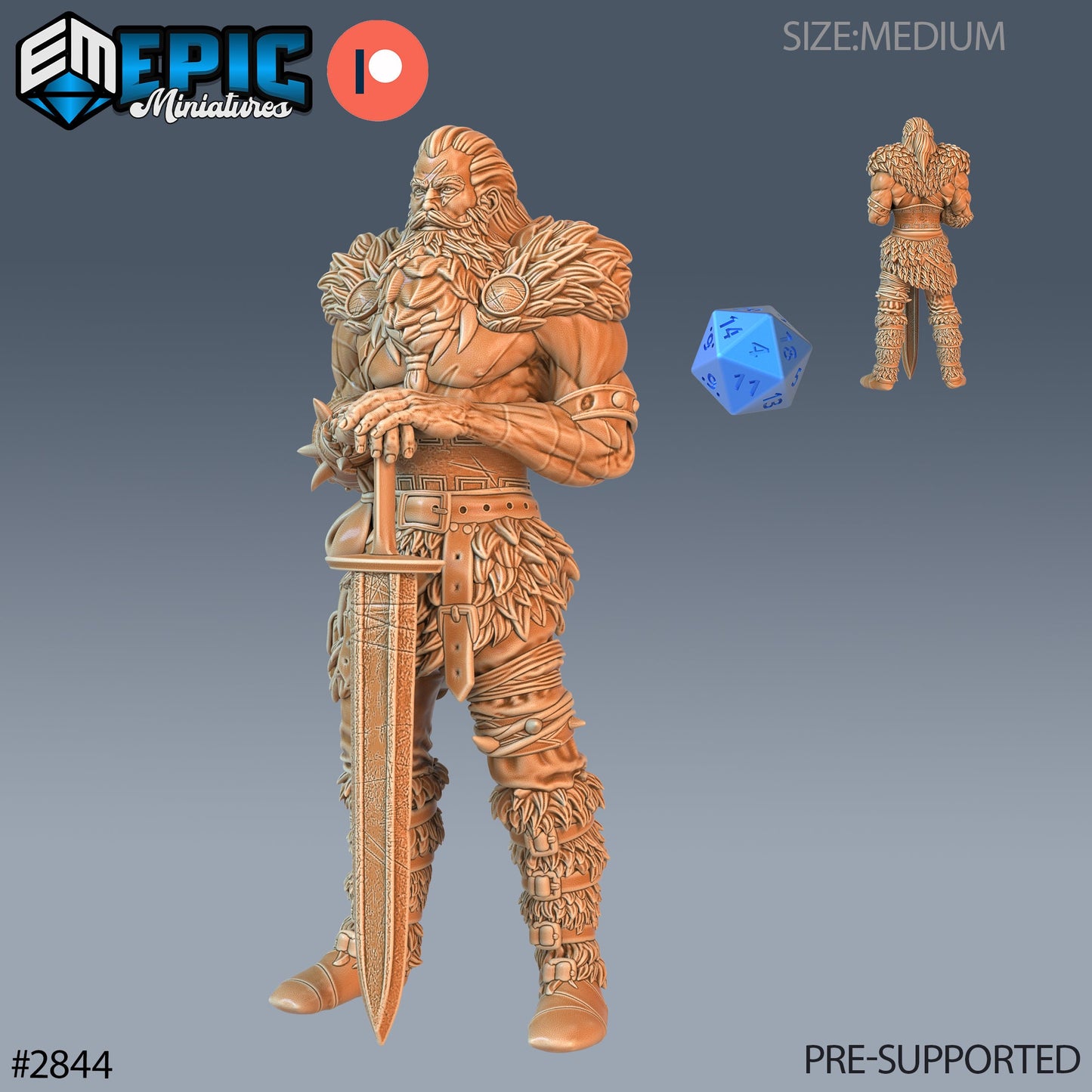 Barbarian Viking Warrior (3 Variants Available) - Epic Miniatures