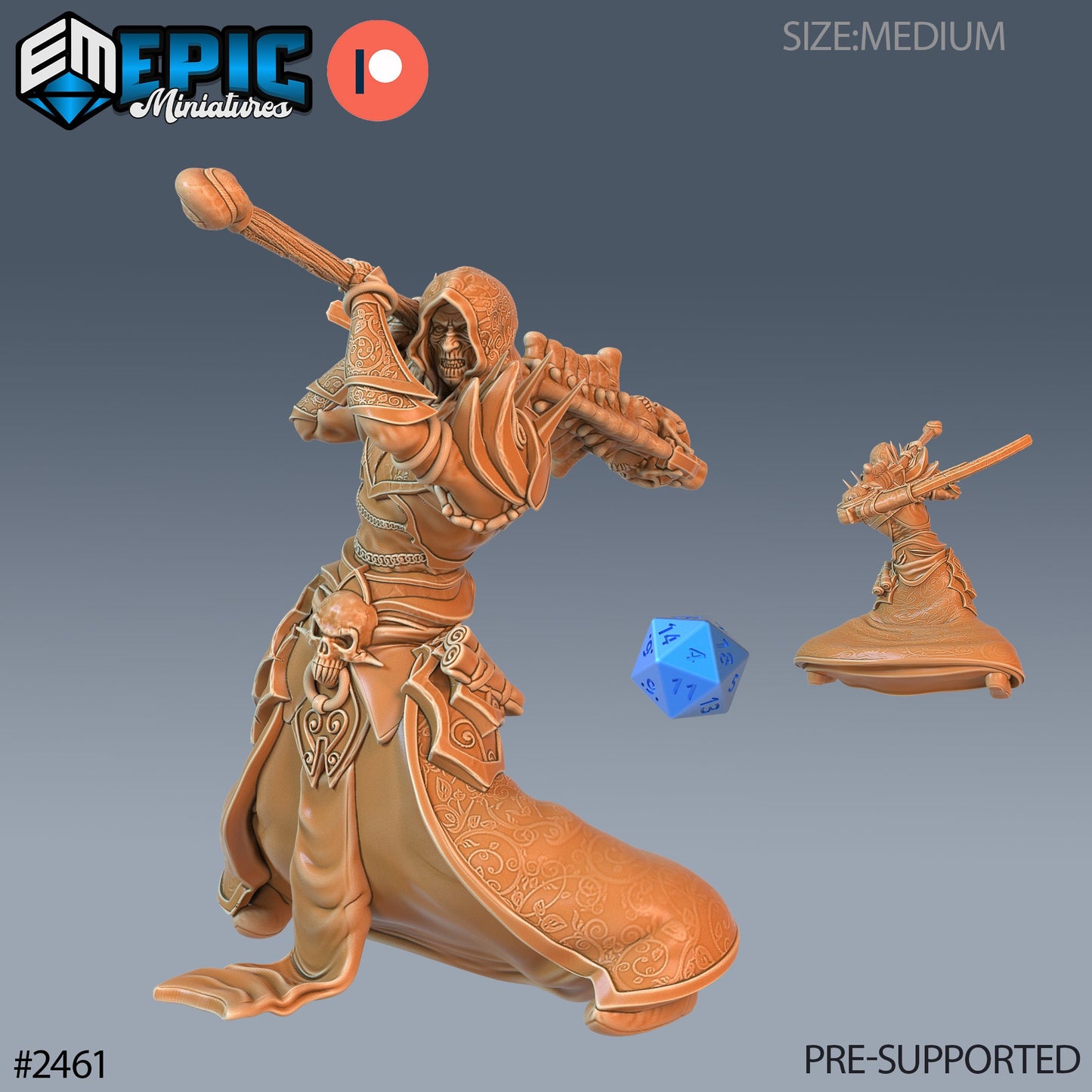 Necromancer Adventurer (3 Variants Available) - Epic Miniatures