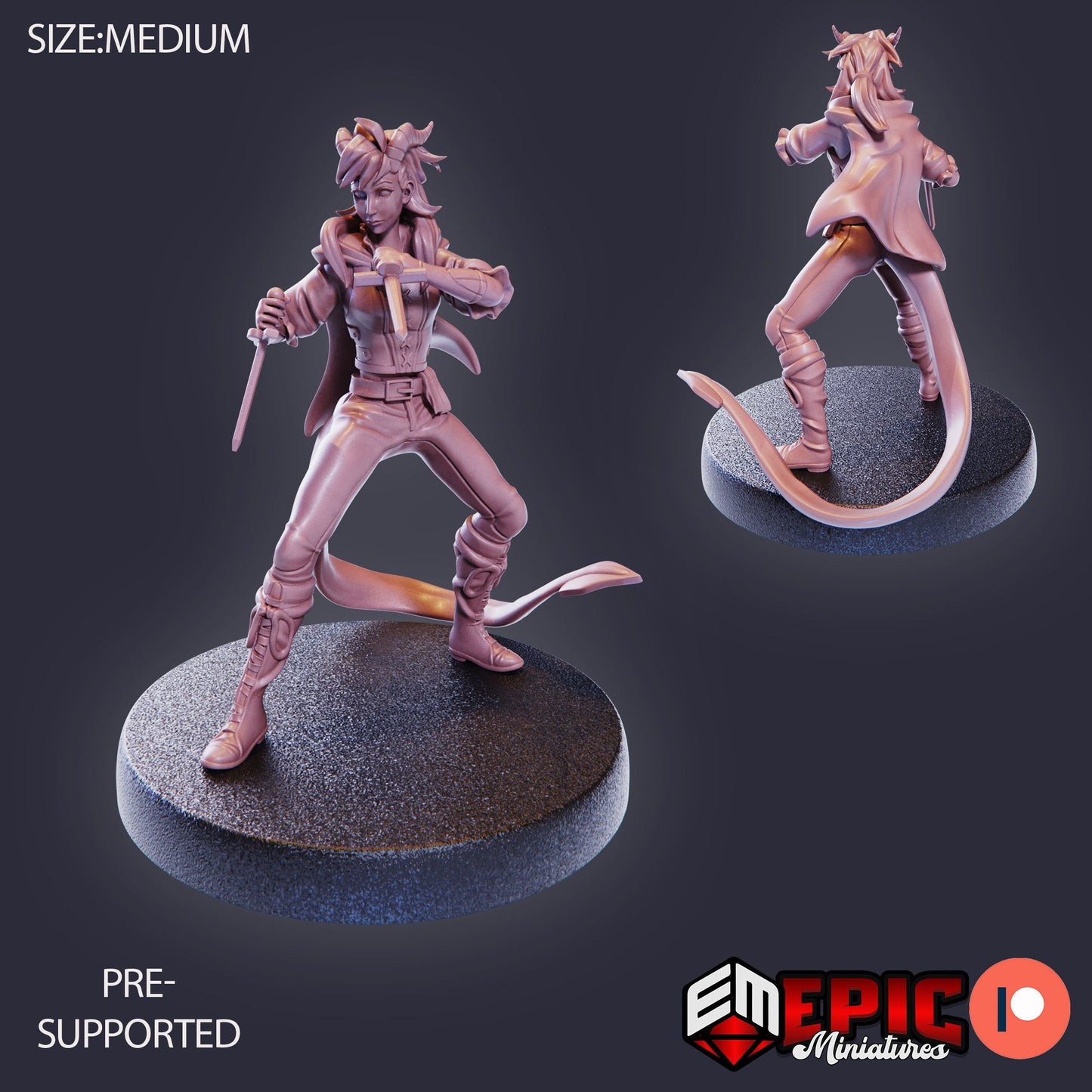 Tiefling Seafarer (3 Variants Available) - Epic Miniatures