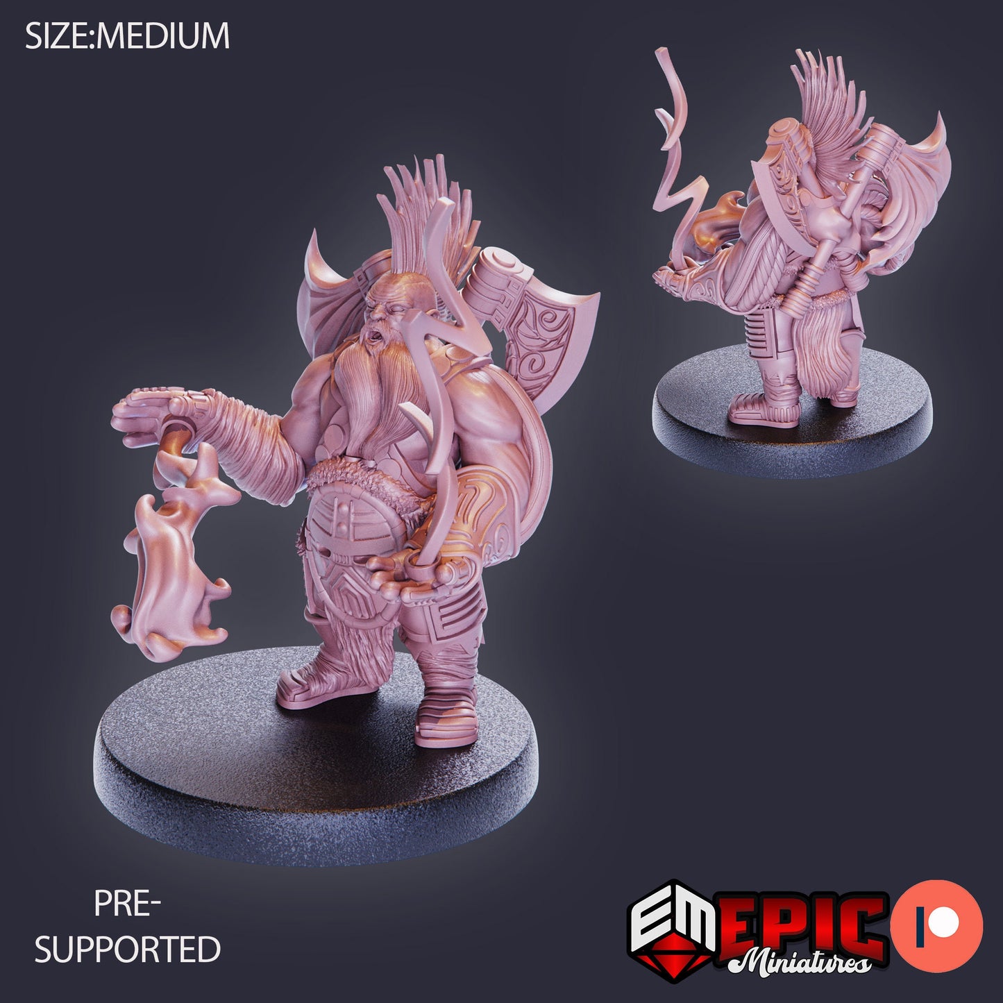 Dark Dwarf, Set 1 (5 Variants Available) - Epic Miniatures