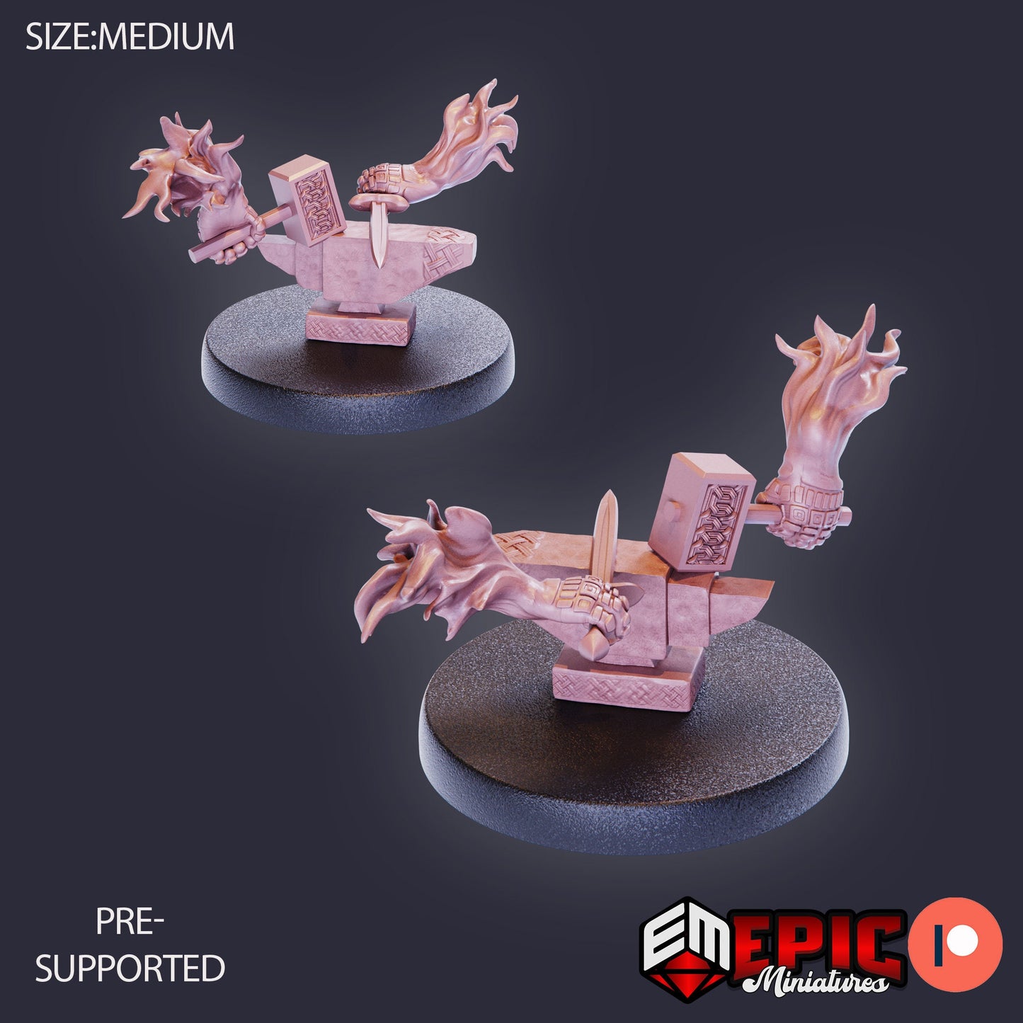 Dark Dwarf, Set 1 (5 Variants Available) - Epic Miniatures