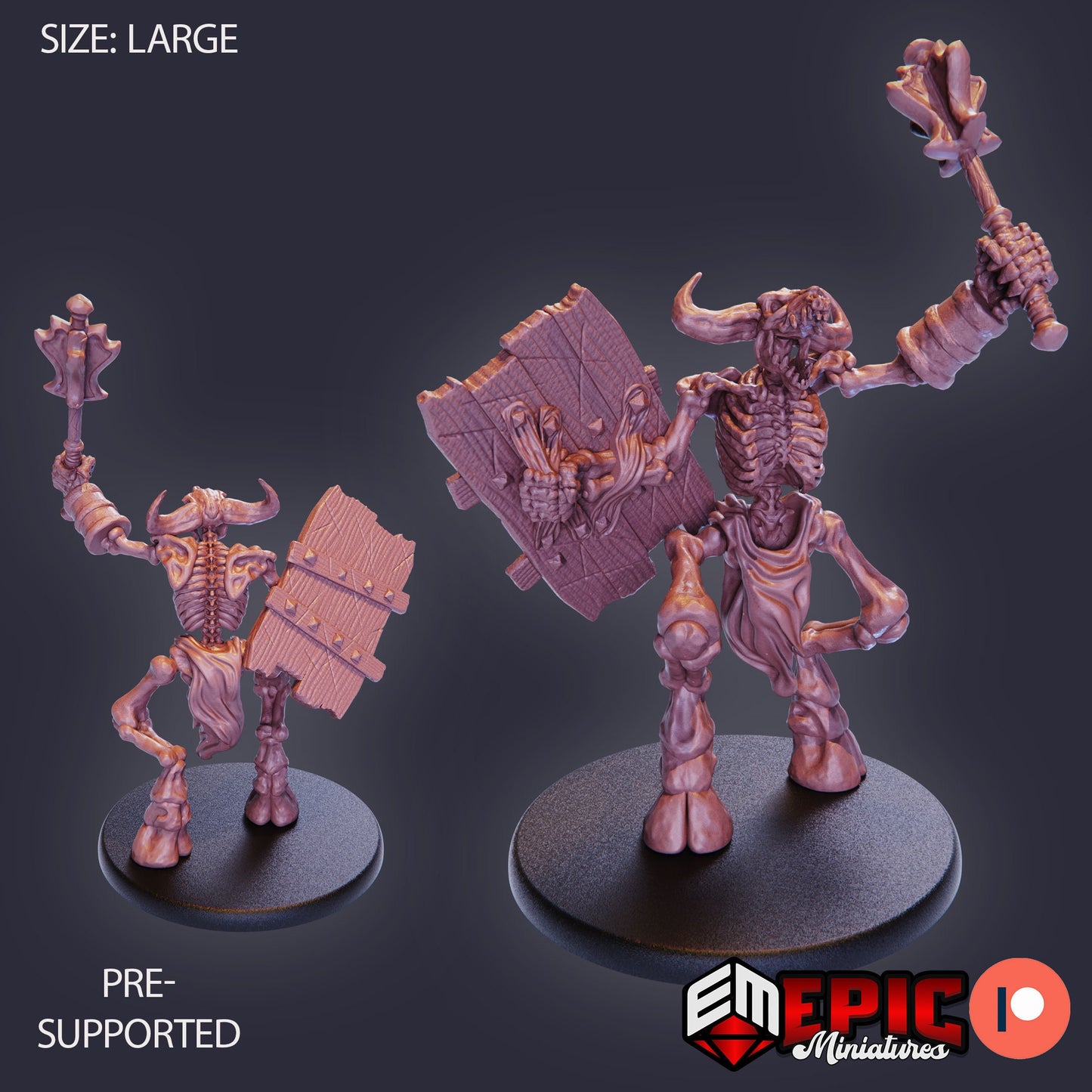 Minotaur Skeleton (3 Variants) - Epic Miniatures