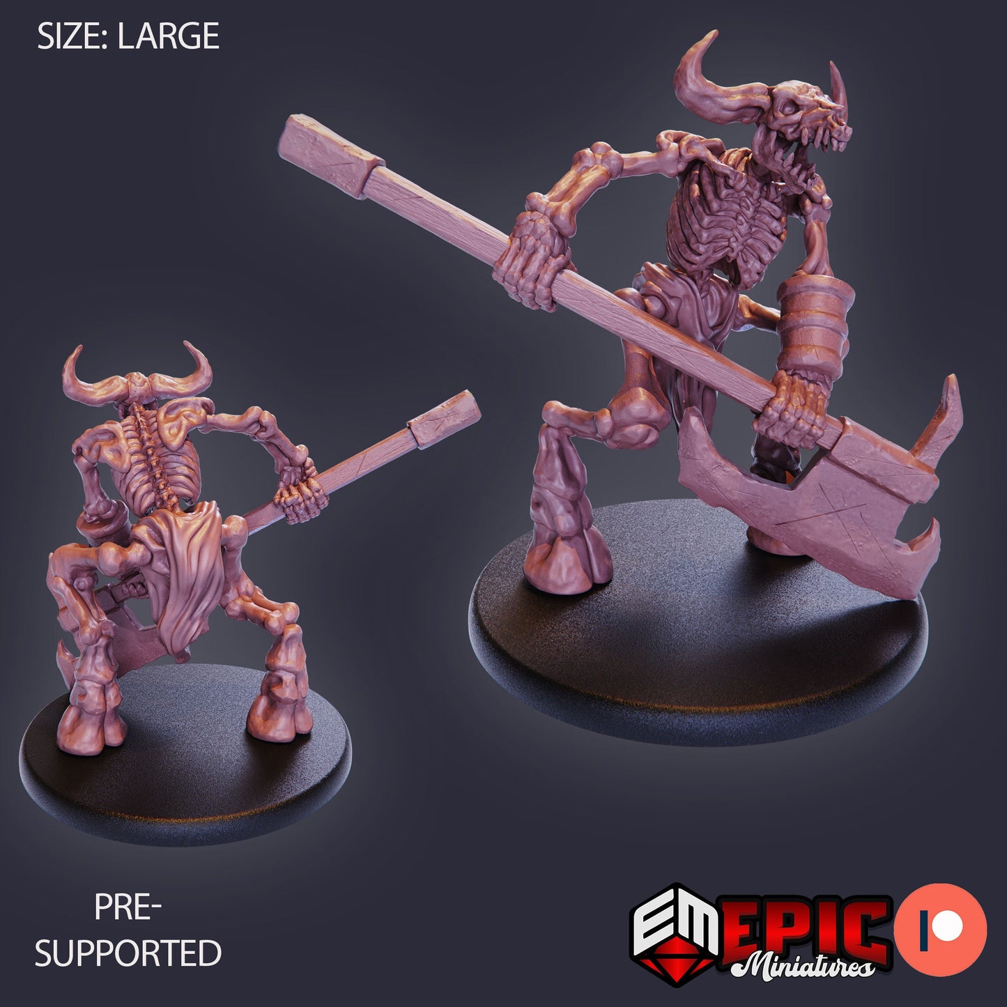 Minotaur Skeleton (3 Variants) - Epic Miniatures