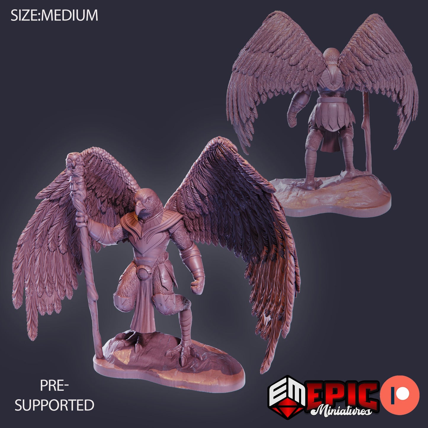Bird Folk Falcon (3 Variants) - Epic Miniatures
