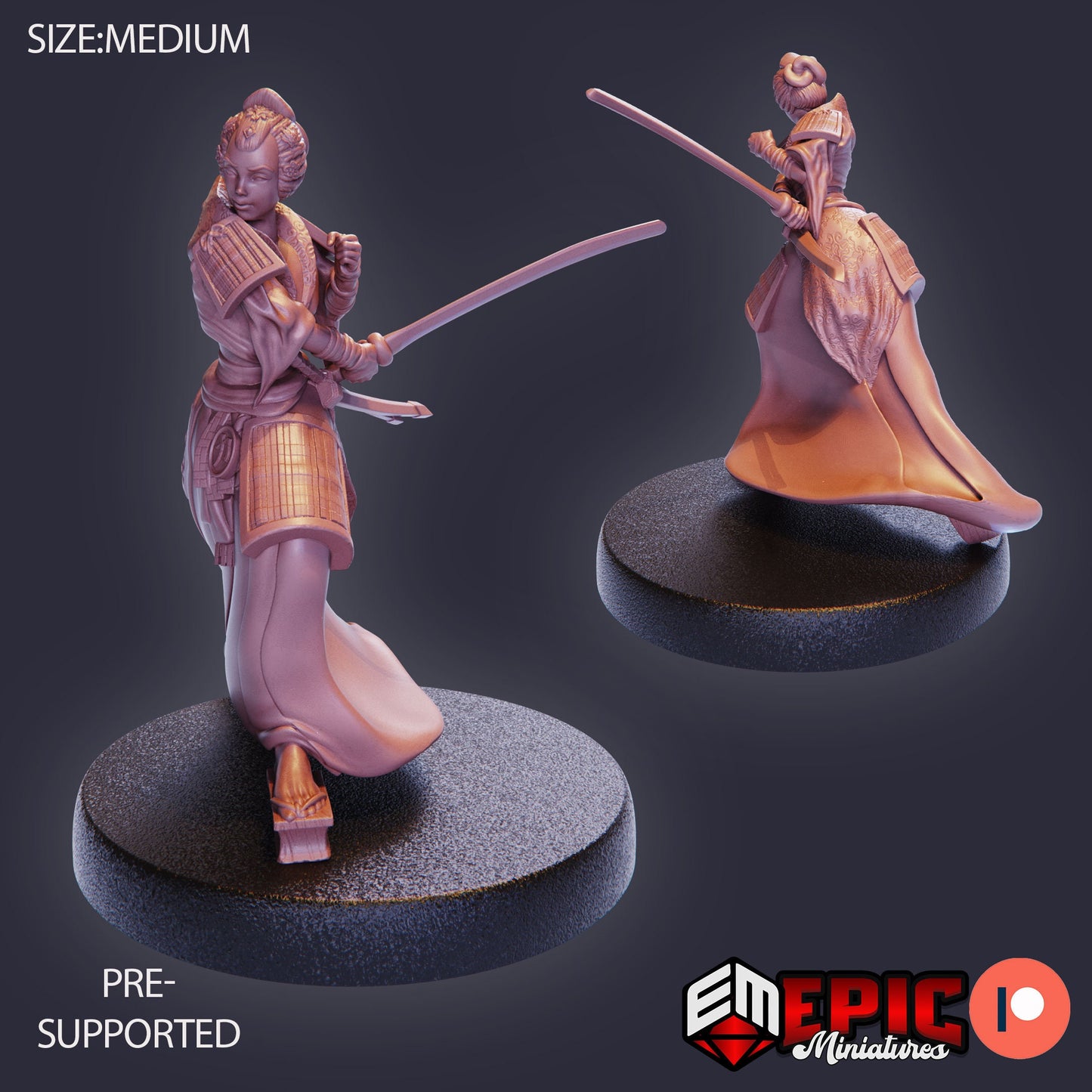 Samurai - Female (4 Variants) - Epic Miniatures