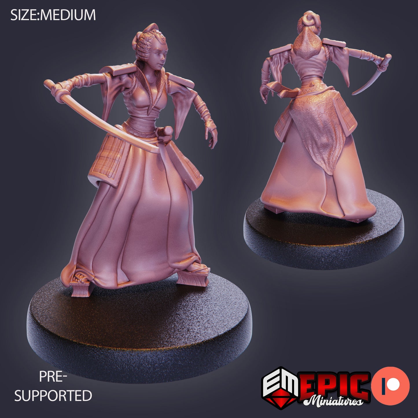 Samurai - Female (4 Variants) - Epic Miniatures
