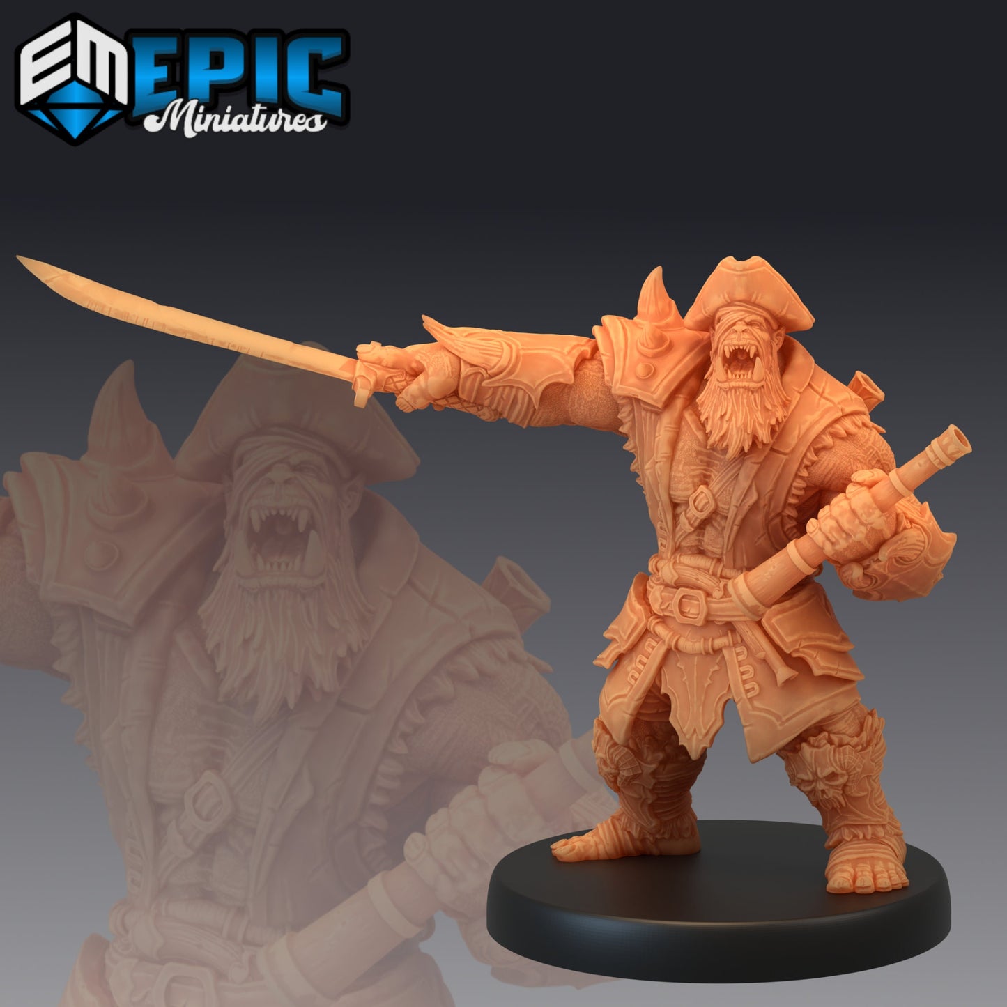 Orc Pirate Captain (4 Variants Available) - Epic Miniatures