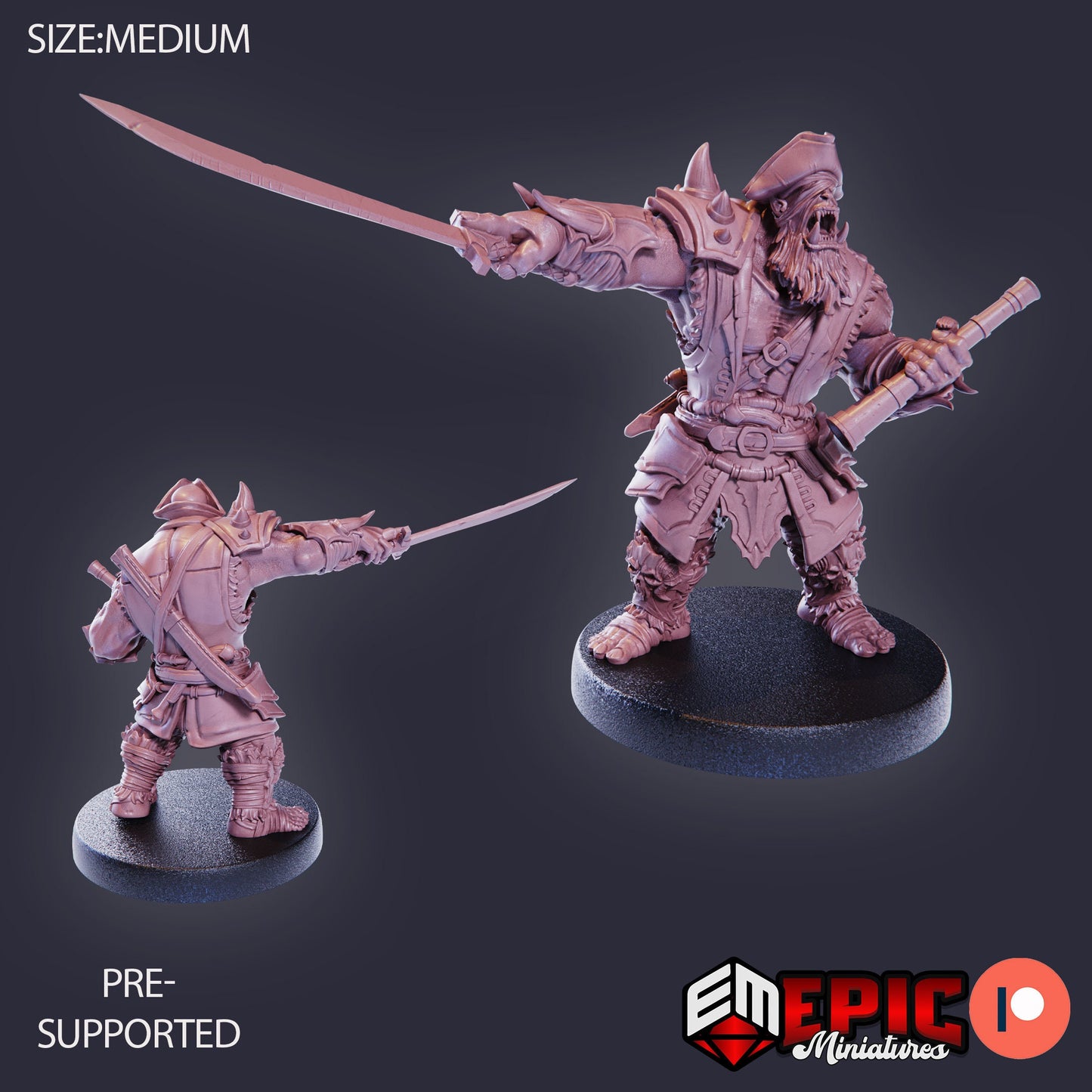 Orc Pirate Captain (4 Variants Available) - Epic Miniatures