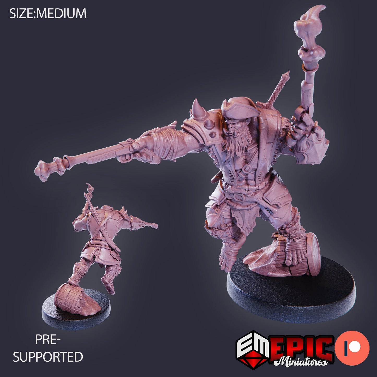 Orc Pirate Captain (4 Variants Available) - Epic Miniatures