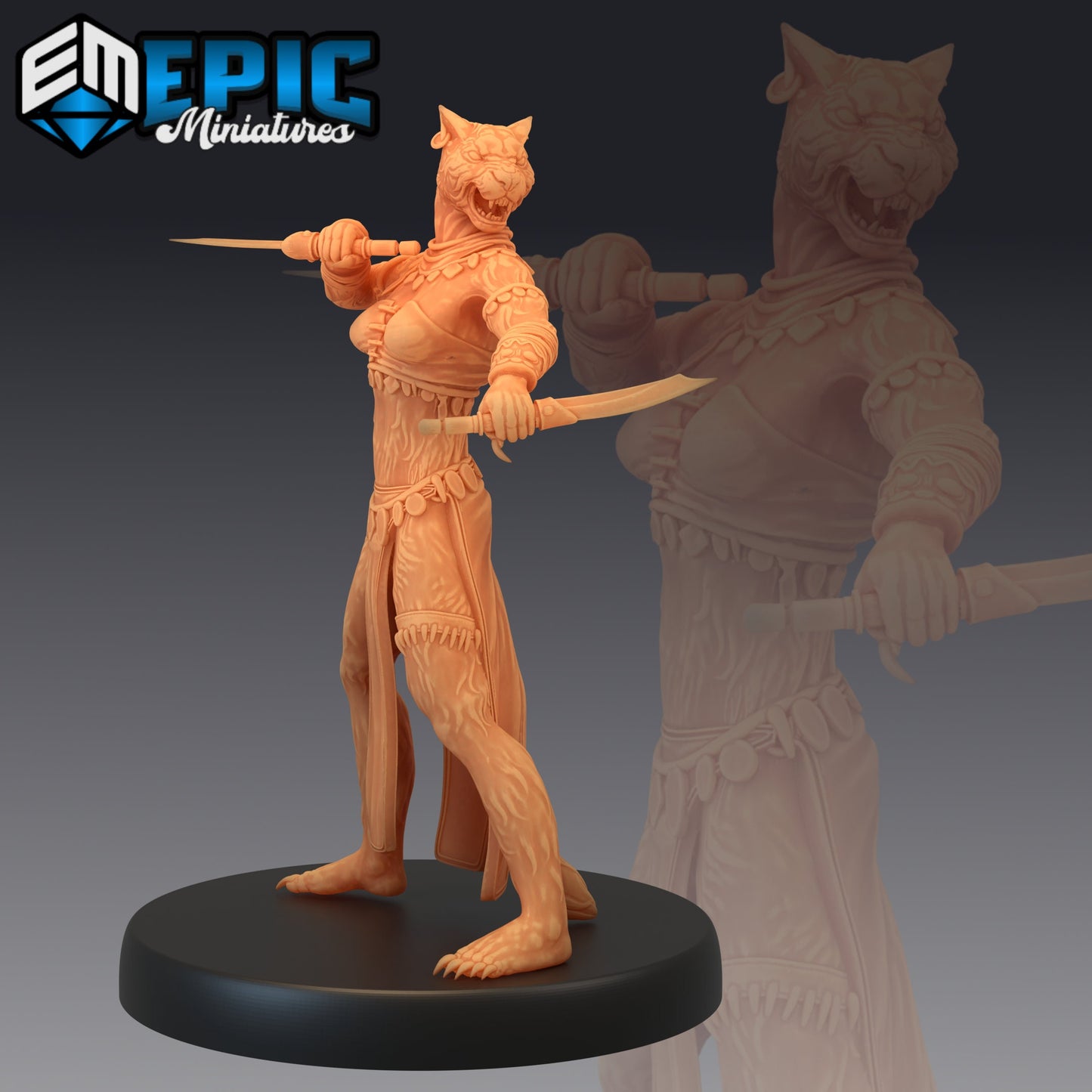 Catfolk Jaguar Huntress (3 Variants) - Epic Miniatures