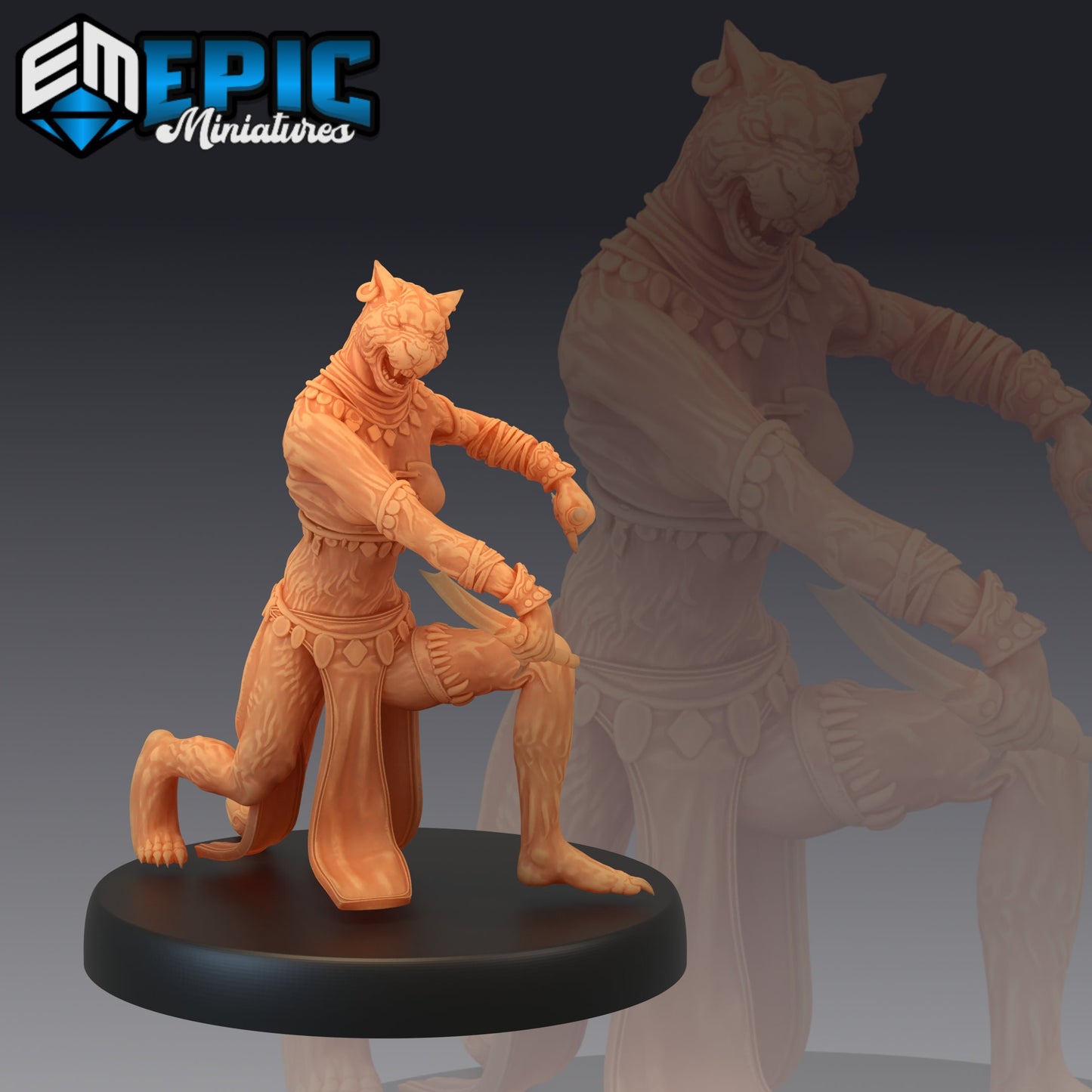 Catfolk Jaguar Huntress (3 Variants) - Epic Miniatures