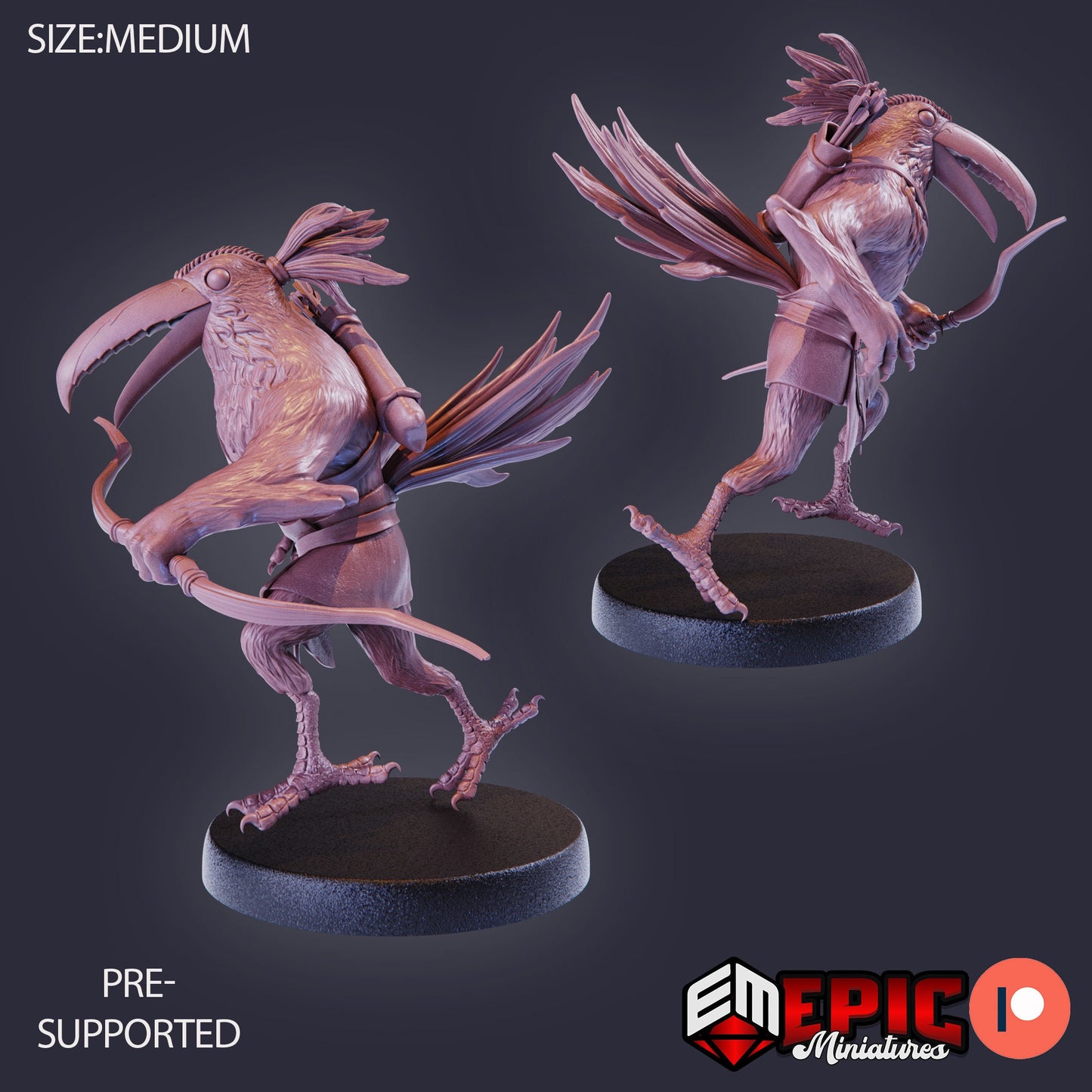Bird Folk Toucan Warrior (3 Variants) - Epic Miniatures