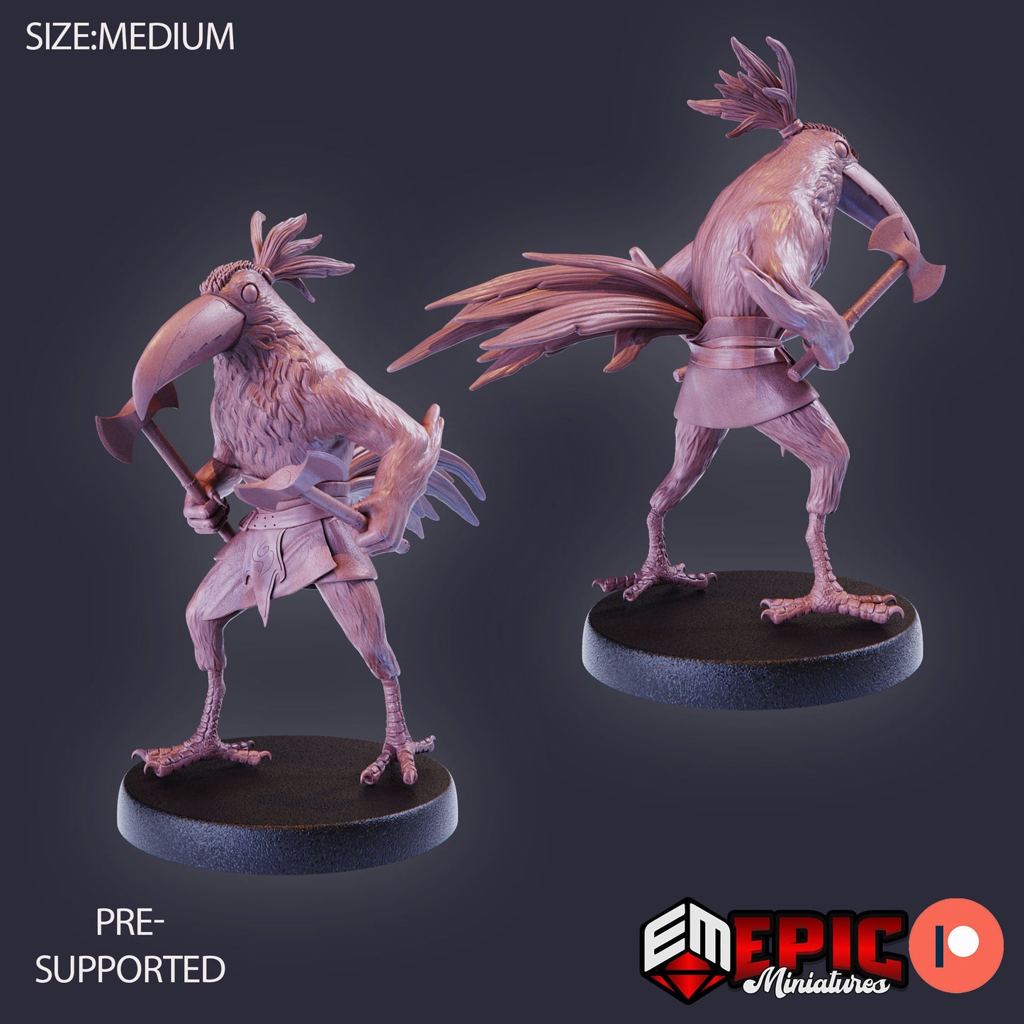 Bird Folk Toucan Warrior (3 Variants) - Epic Miniatures
