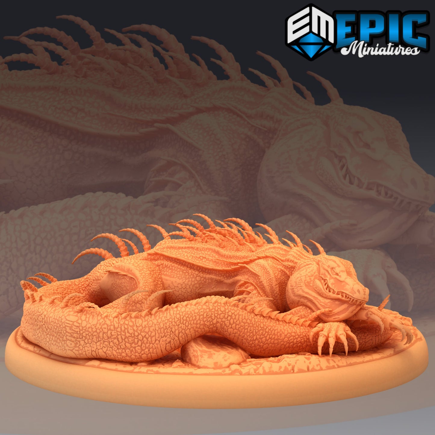 Lava Crocodile (3 Variants) - Epic Miniatures