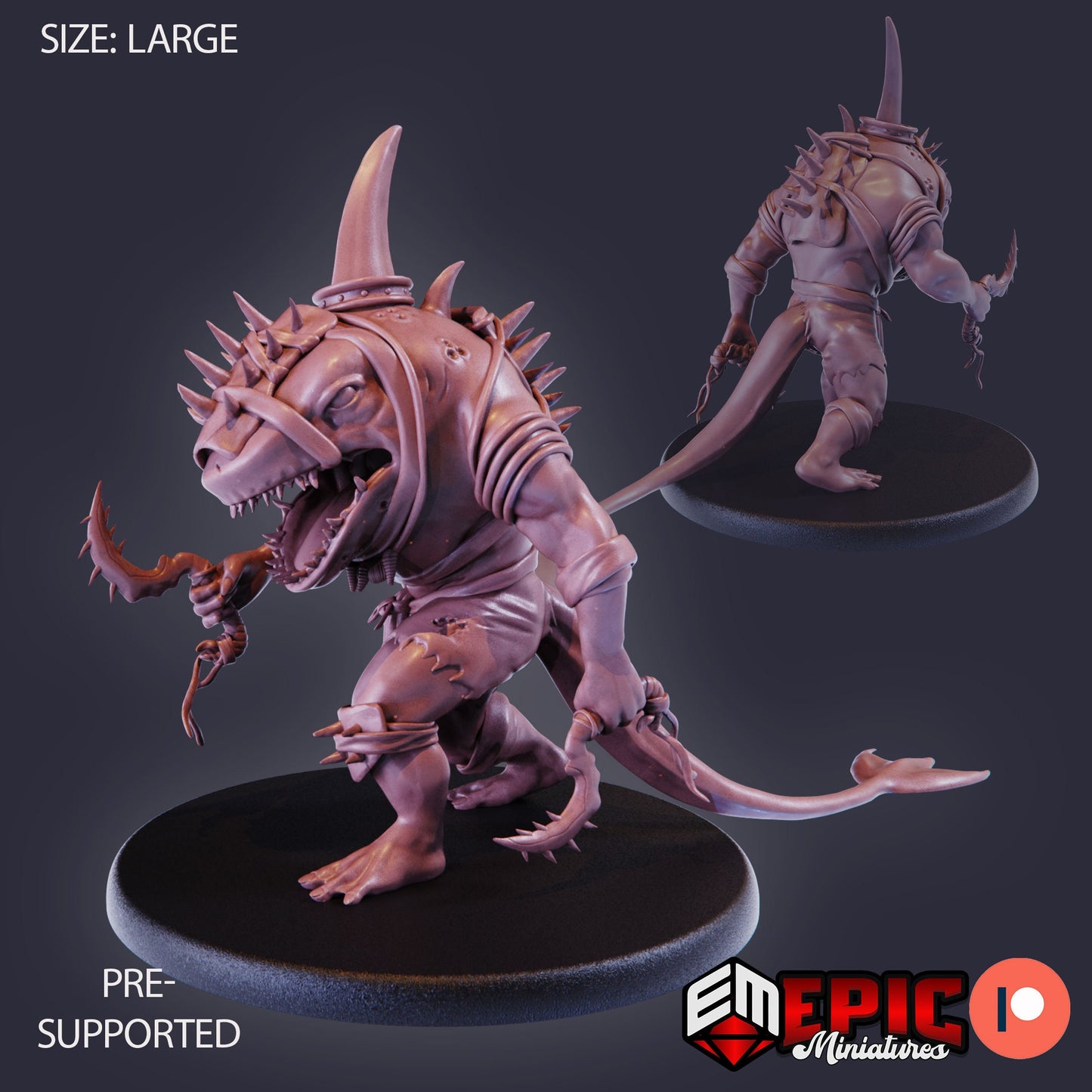 Sharkfolk Warrior (4 Variants) - Epic Miniatures