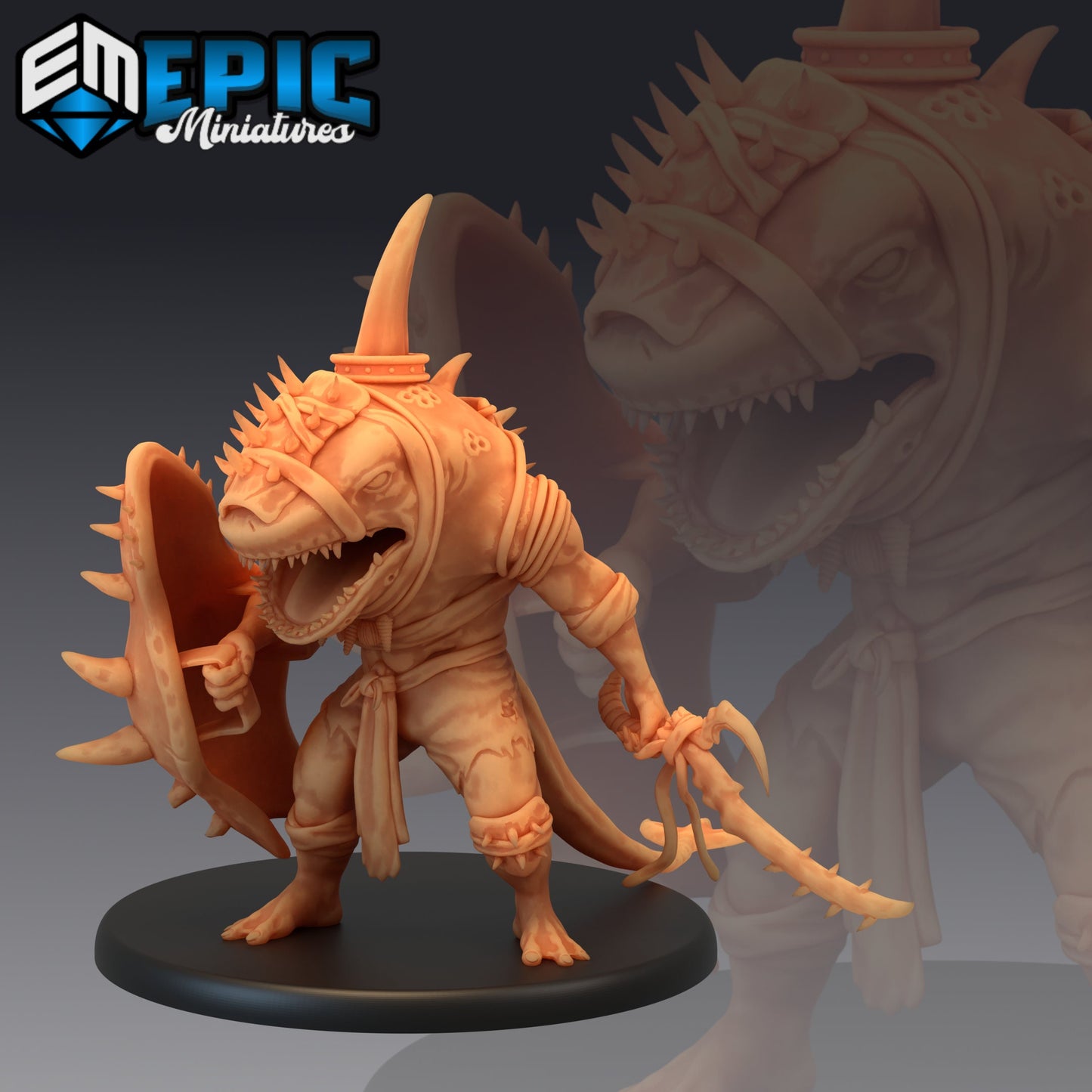 Sharkfolk Warrior (4 Variants) - Epic Miniatures