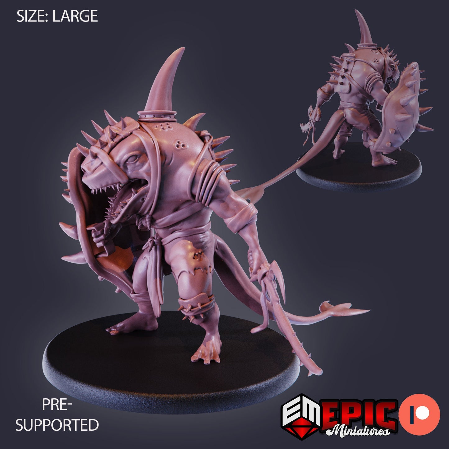 Sharkfolk Warrior (4 Variants) - Epic Miniatures
