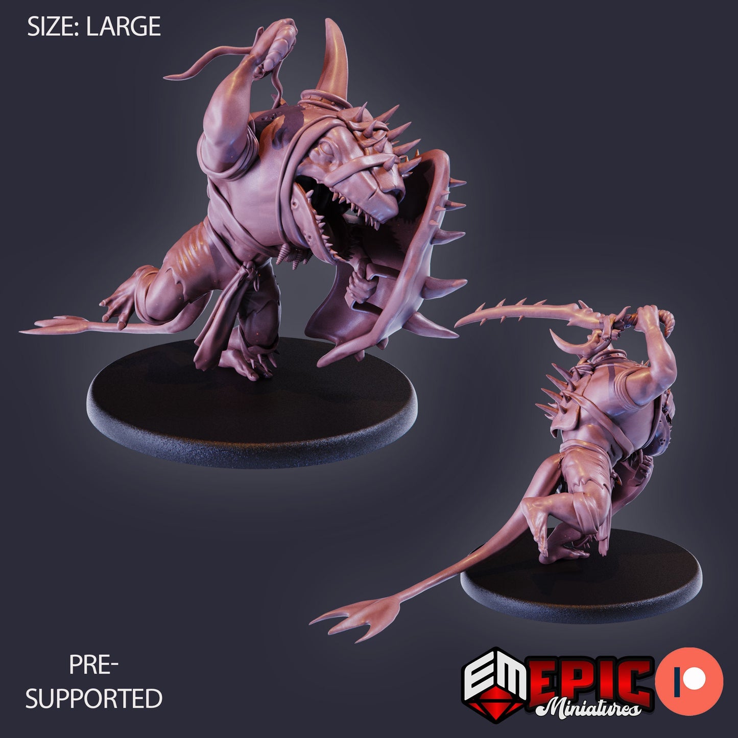 Sharkfolk Warrior (4 Variants) - Epic Miniatures