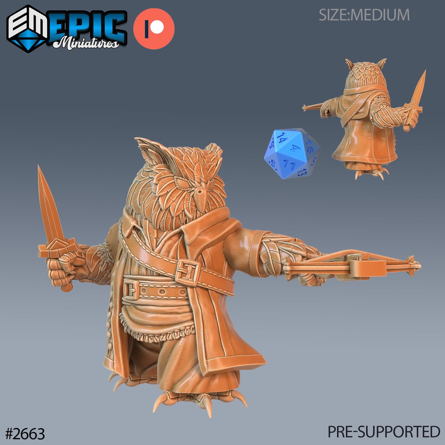 Bird Folk Owl Ranger (3 Variants Available) - Epic Miniatures