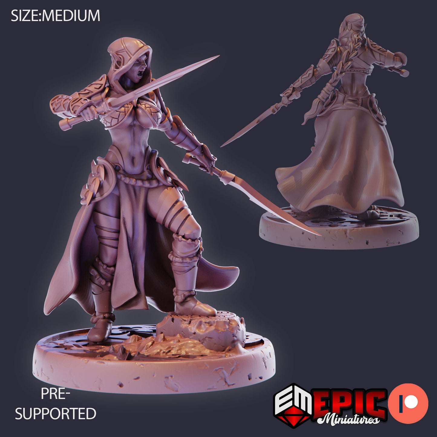 Dark Elf Rogue (3 Variants) - Epic Miniatures