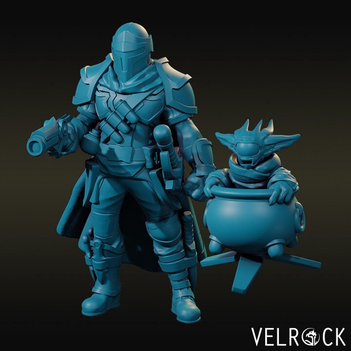 Male Bounty Hunter Artificer and Homunculus (9 Variants) - Velrock