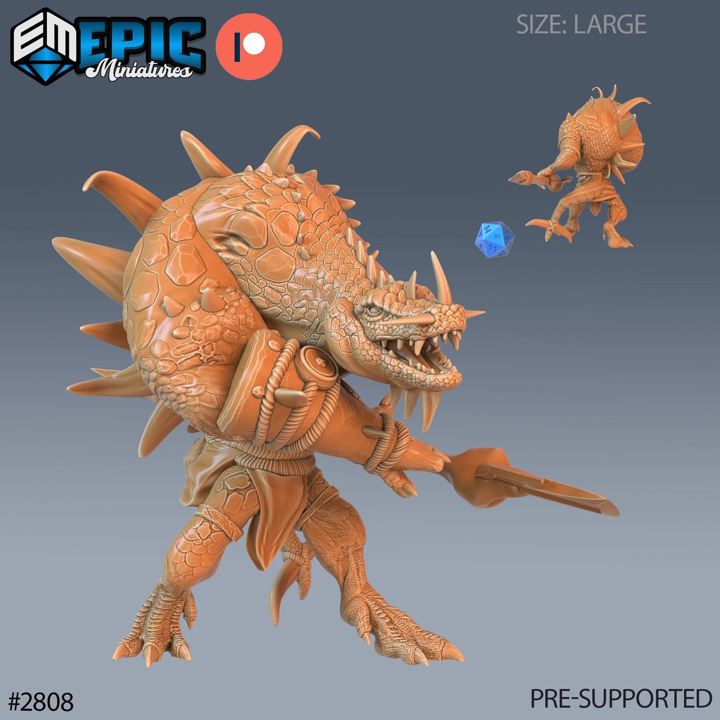 Crocodile Hunchback (3 Variants Available) - Epic Miniatures