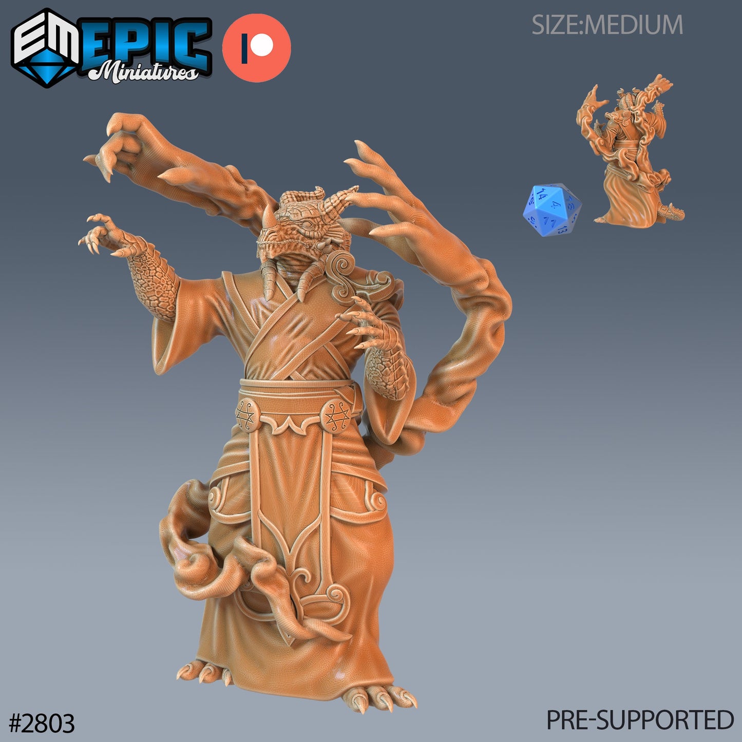 Dragonborn Priest (3 Variants Available) - Epic Miniatures