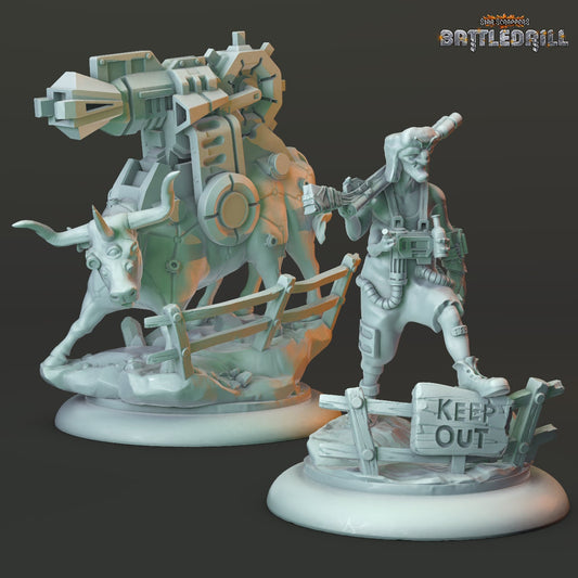 Redneck and Spacecow (Mercenary) (2 Variants Available) - Hexy Studios