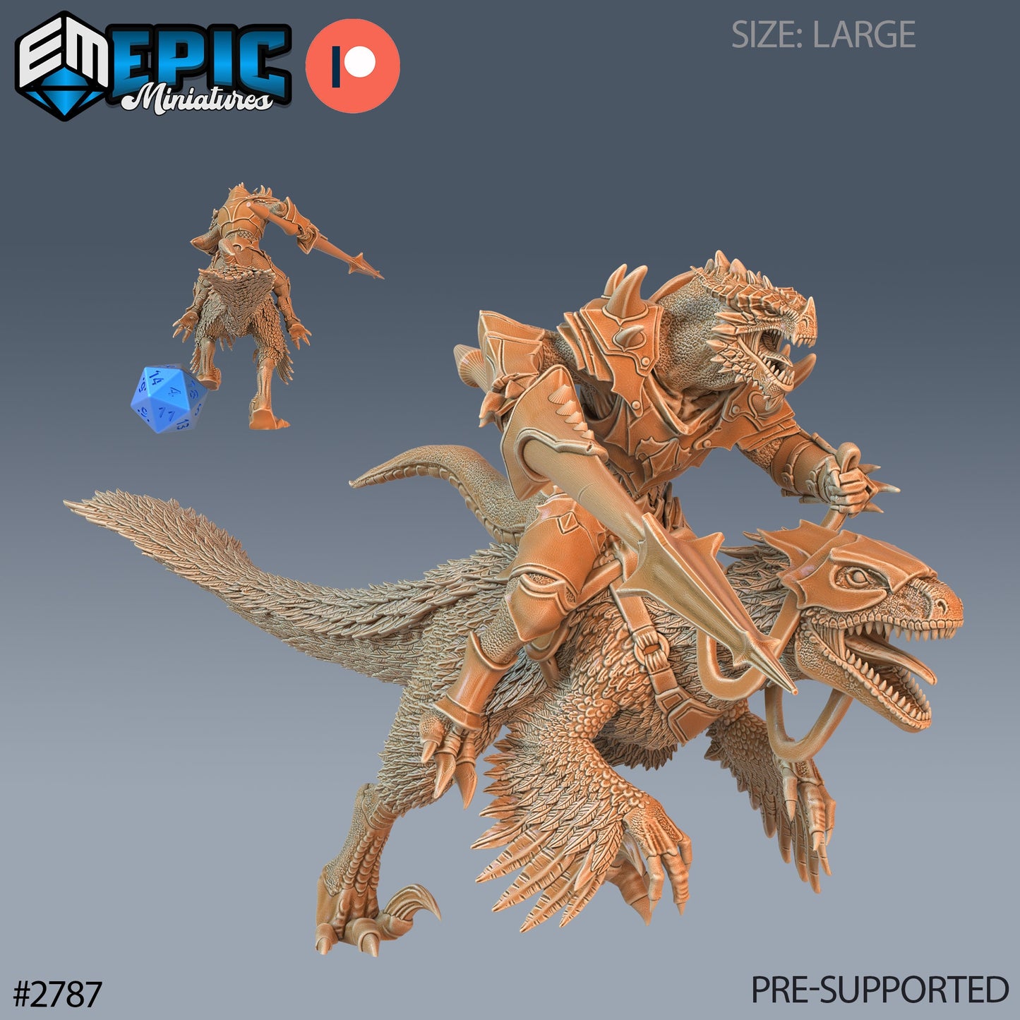 Dragonborn Raptor Riders (3 Variants Available) - Epic Miniatures