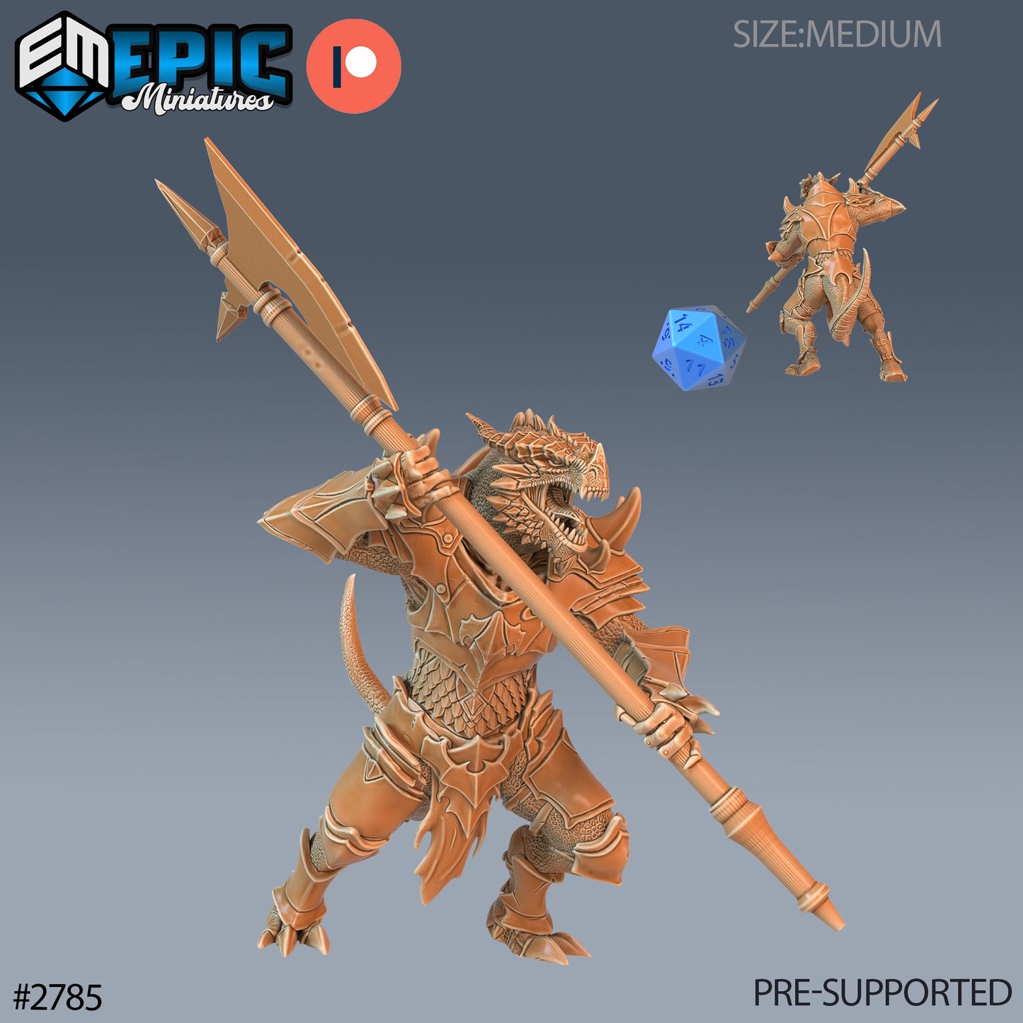 Dragonborn Warrior (2 Variants Available) - Epic Miniatures