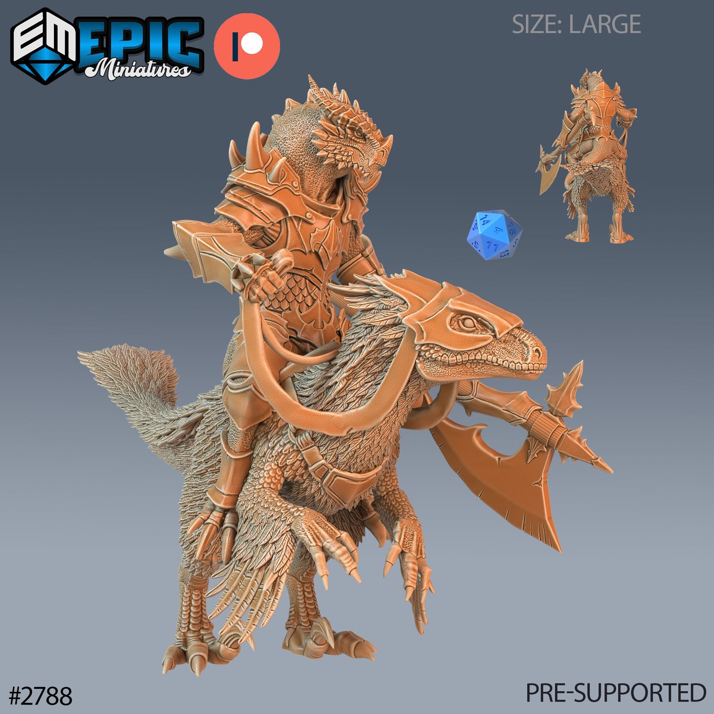 Dragonborn Raptor Riders (3 Variants Available) - Epic Miniatures