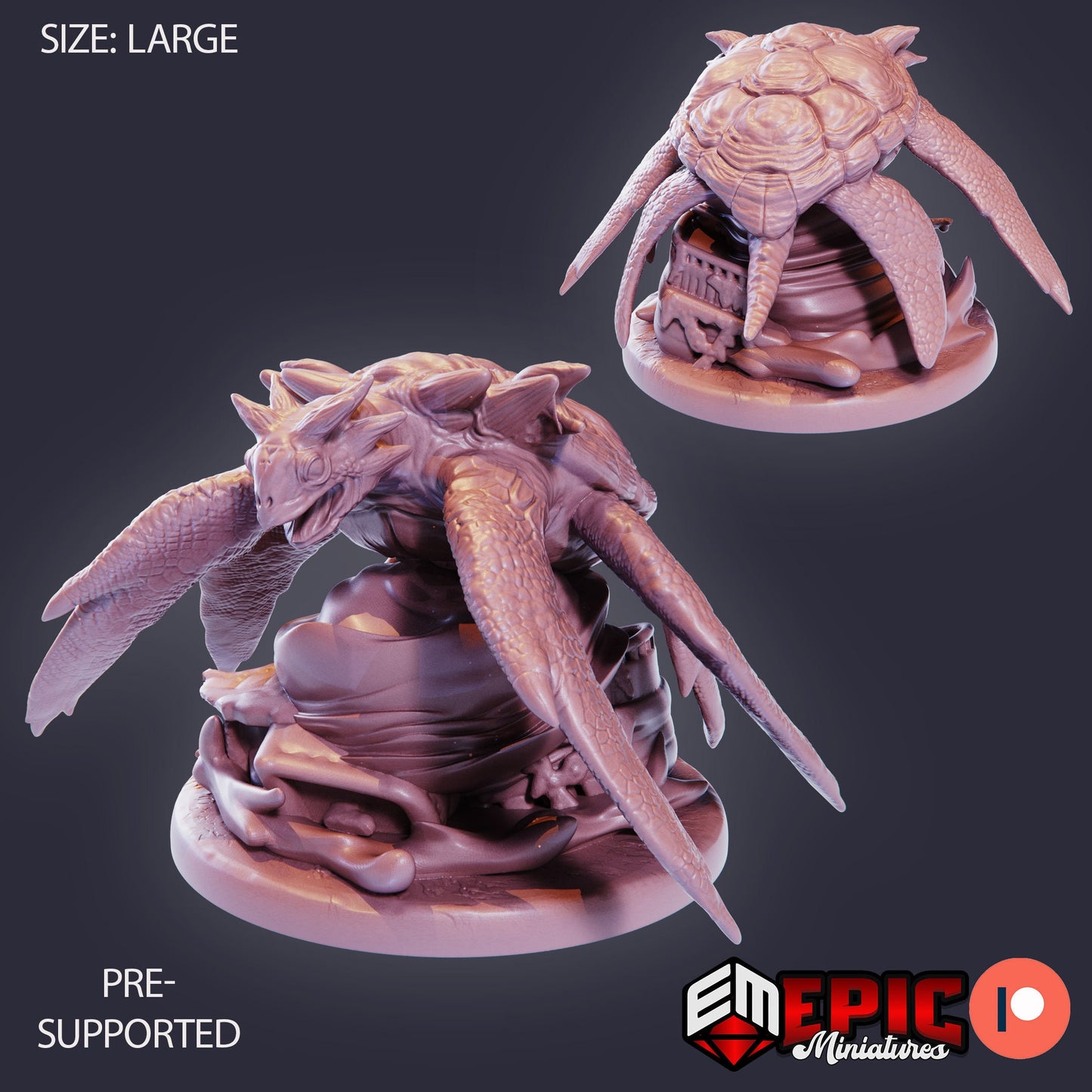 Giant Sea Turtle (3 Variants Available) - Epic Miniatures