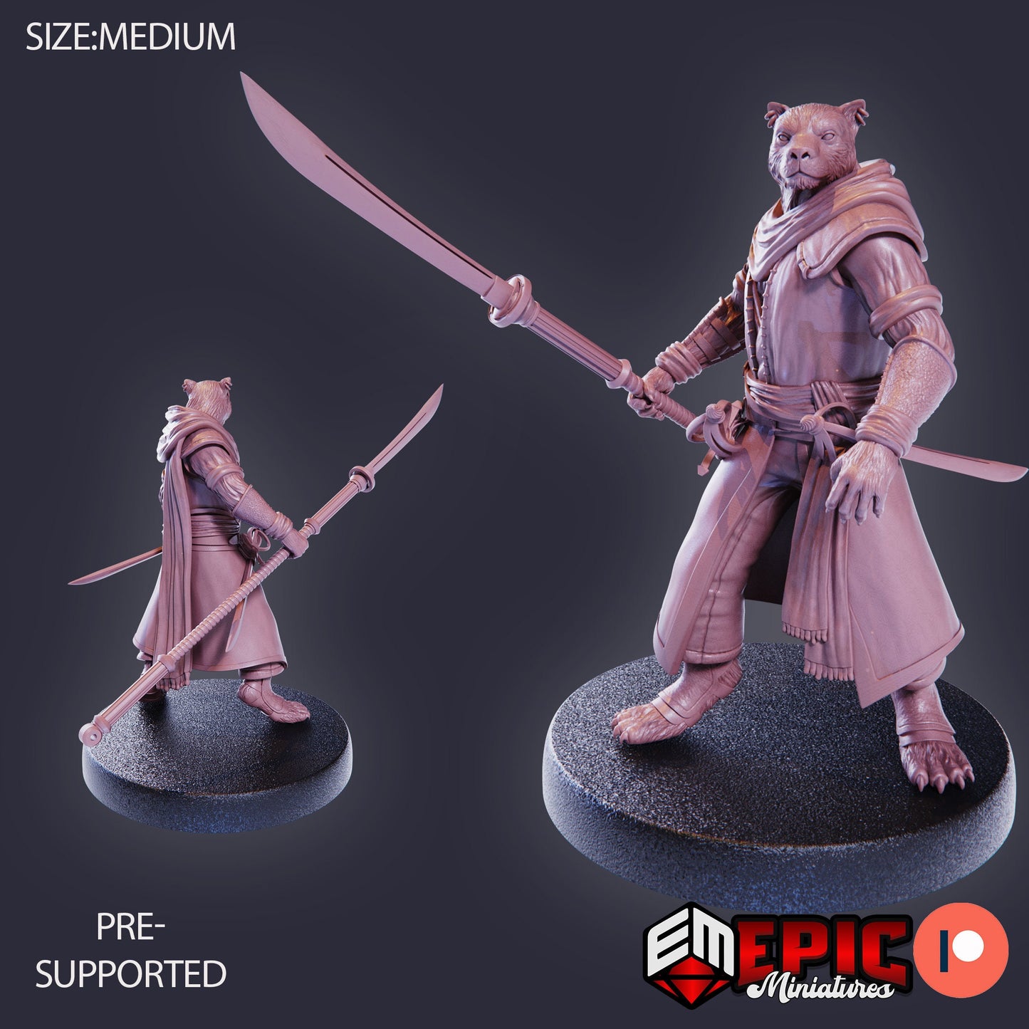 Catfolk Panther Pirate (3 Variants Available) - Epic Miniatures