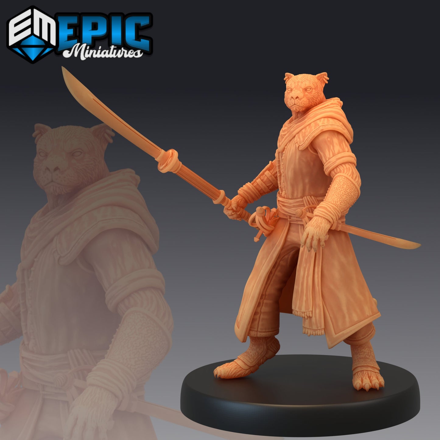 Catfolk Panther Pirate (3 Variants Available) - Epic Miniatures