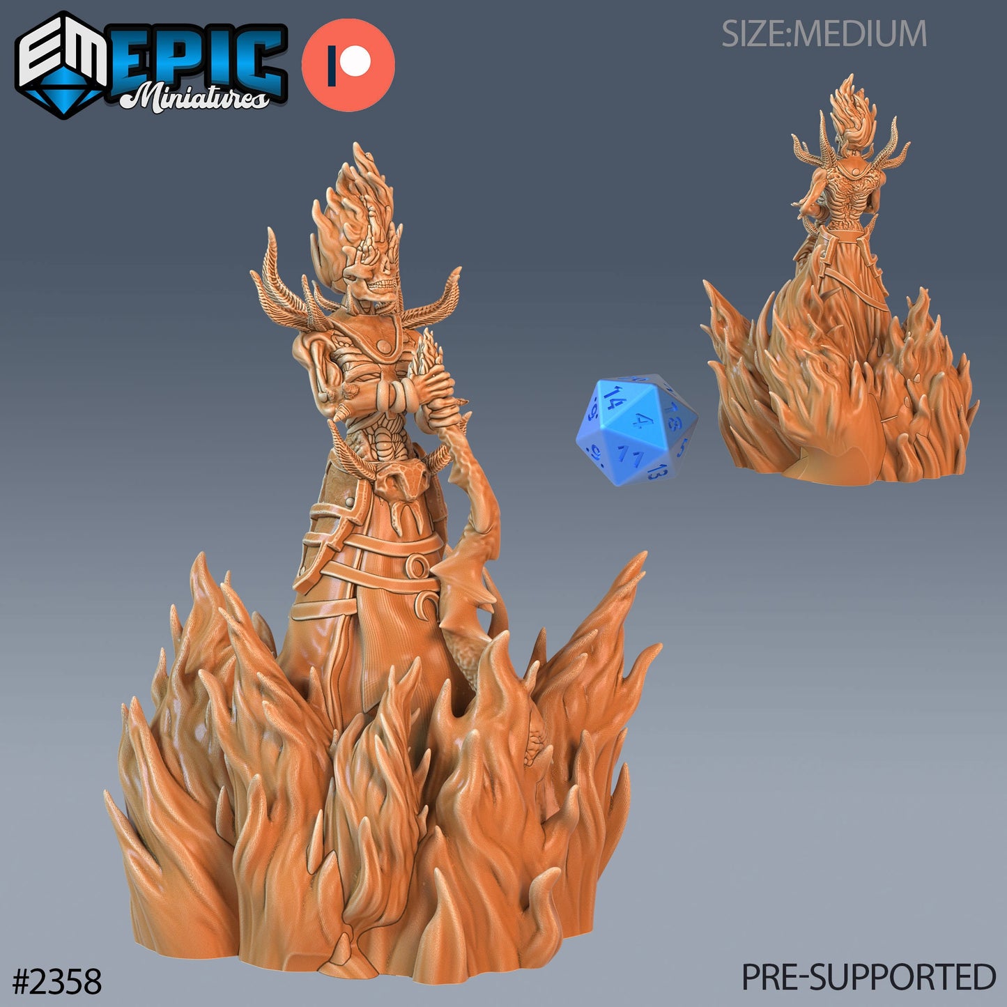Flame Lich (3 Variants Available) - Epic Miniatures