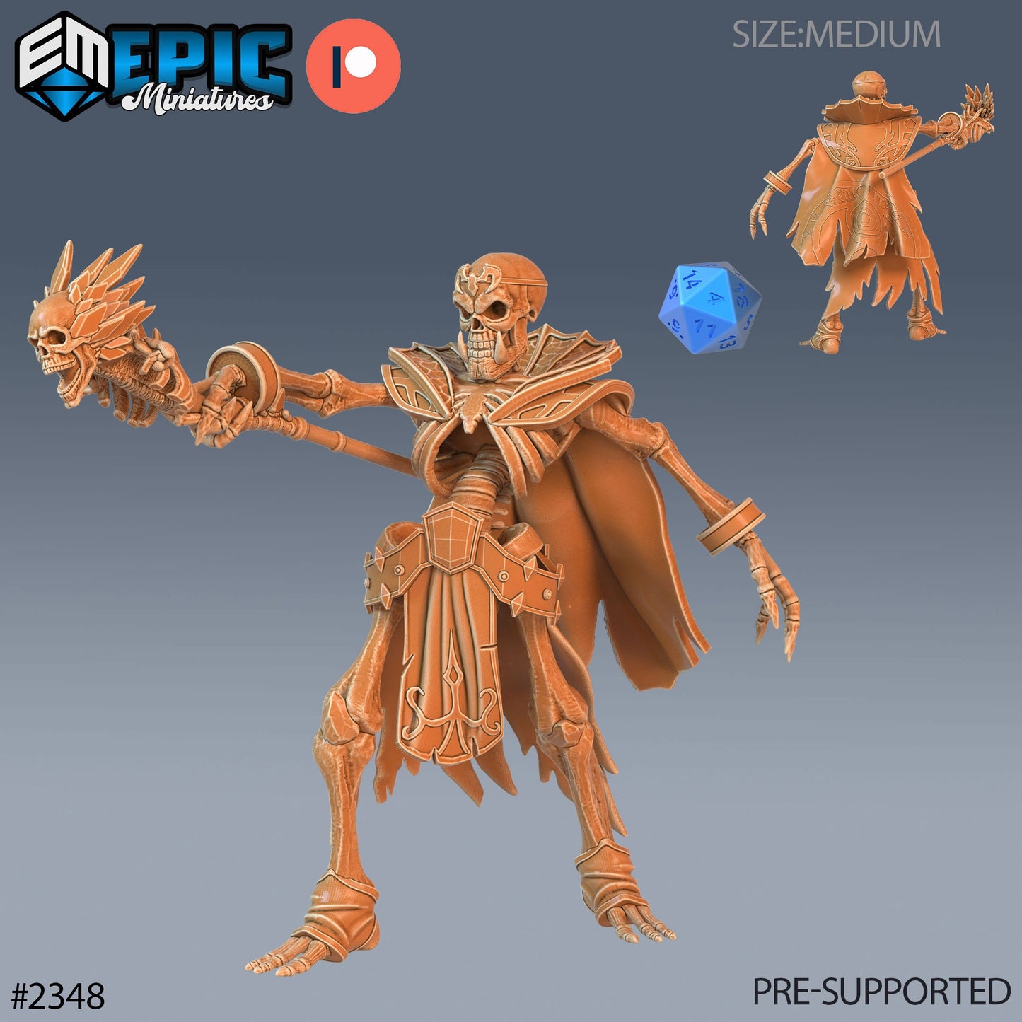 Skeleton Orc Warlock (3 Variants Available) - Epic Miniatures