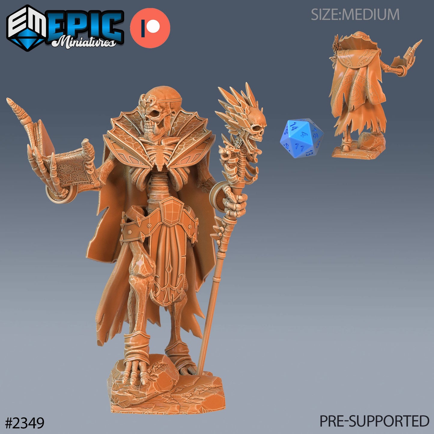 Skeleton Orc Warlock (3 Variants Available) - Epic Miniatures