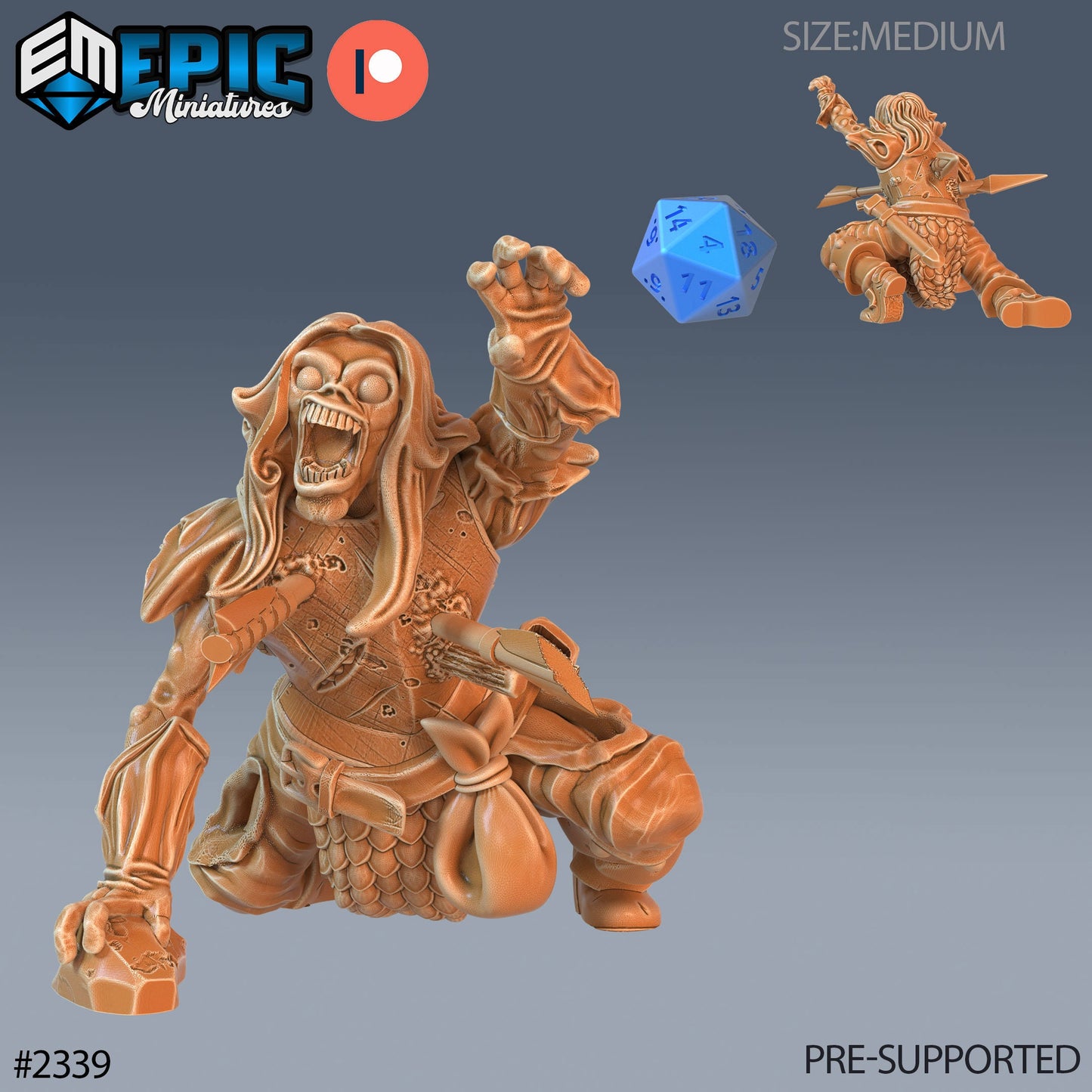 Zombie Warrior (3 Variants Available) - Epic Miniatures