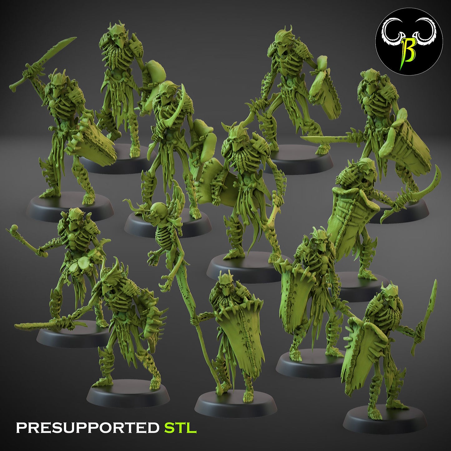 Bone Guard Shield Set 2 (6 Variants Available) - Clay Beast Creations